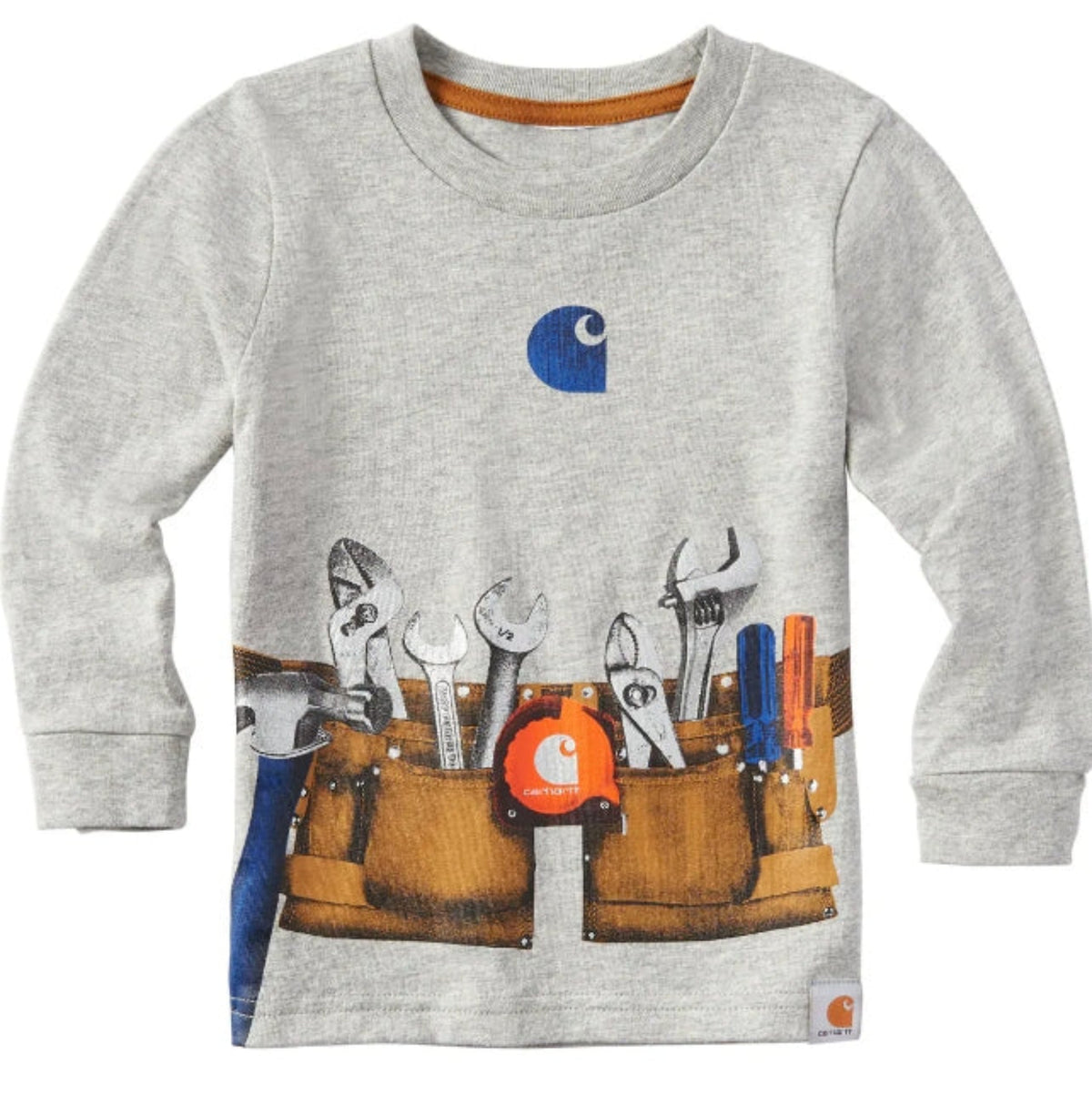 Carhartt Boys' Toolbelt Long Sleeve T-Shirt Long Sleeve T-Shirts Carhartt Grey Heather 4 Little Kid