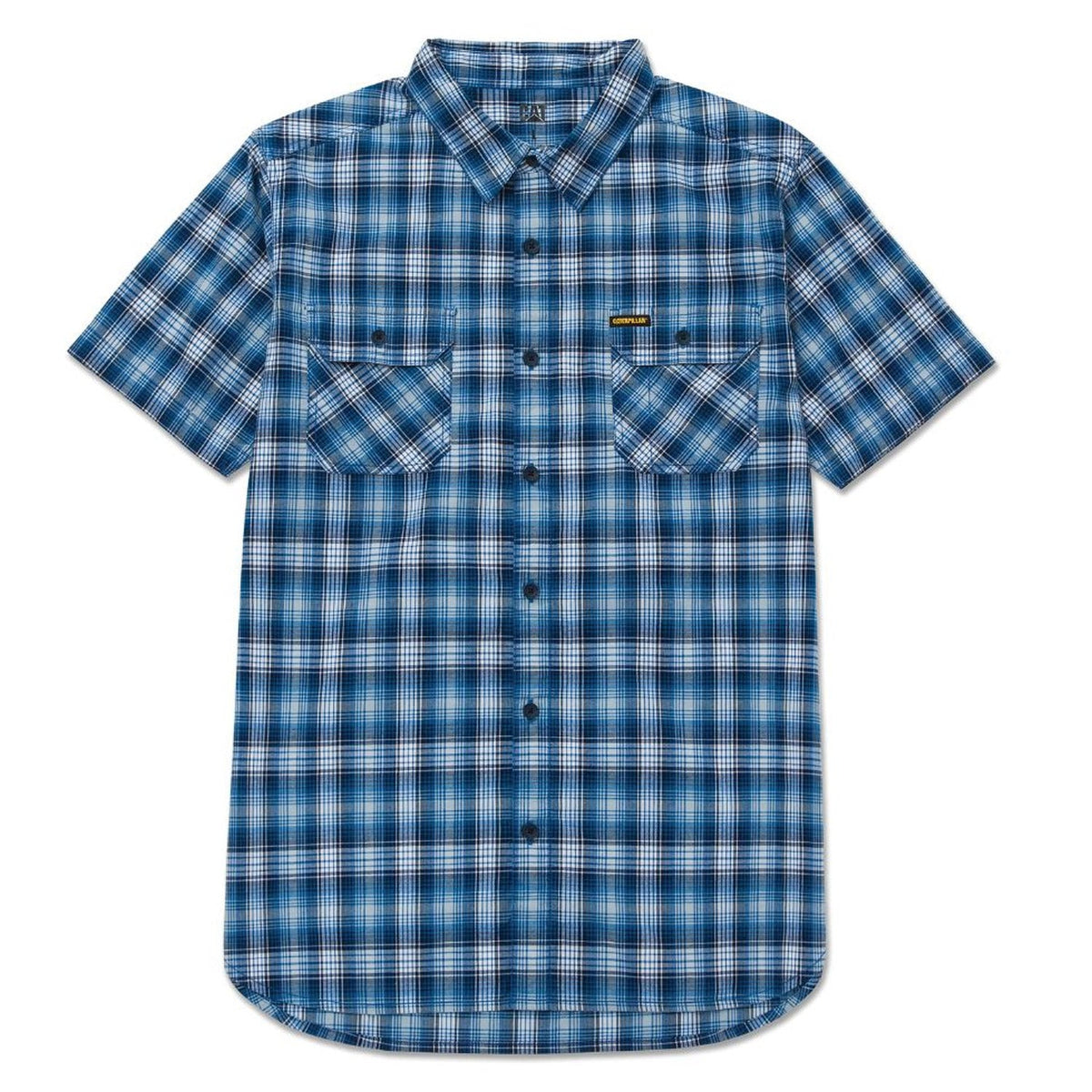 CAT Men's Plaid Button-Downp Short Sleeve Work Shirt Work Shirts CAT