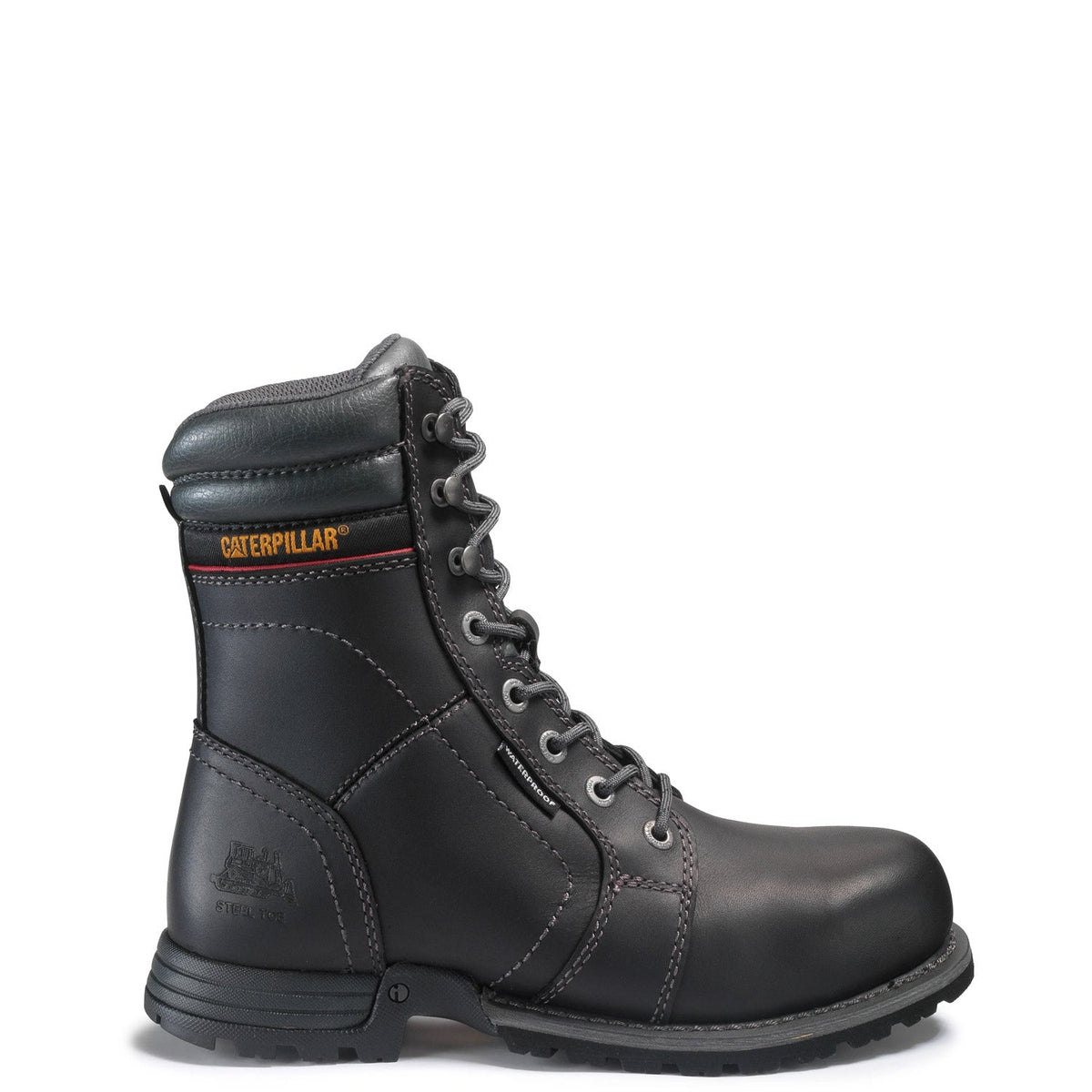 CAT Women's Echo 8" Waterproof Steel Toe Boot Work Boots CAT Black 10 M