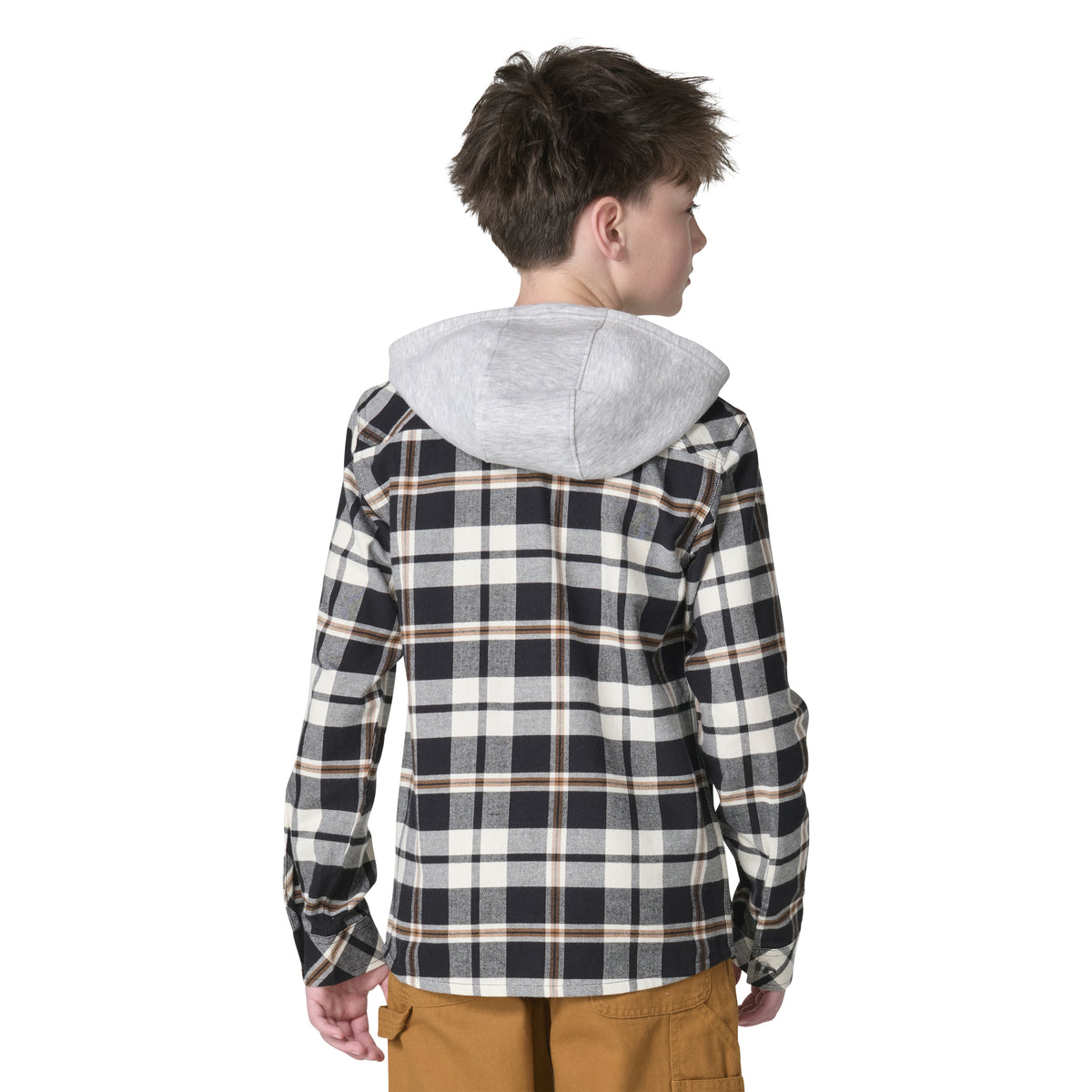 Carhartt Kids' Long Sleeve Flannel Button-Front Hooded Shirt