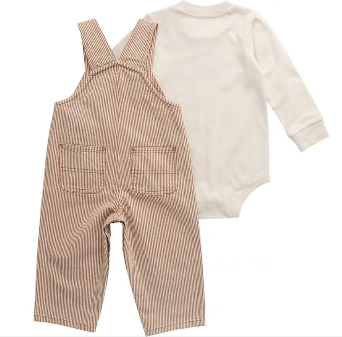 Carhartt Boys' Long Sleeve T-Shirt + Stripe Overall Set - Work World - Workwear, Work Boots, Safety Gear