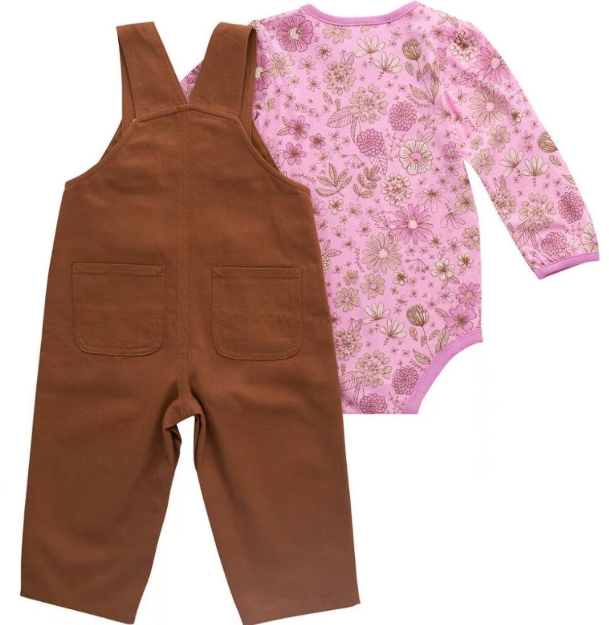 Carhartt Girls' Long Sleeve Floral Bodysuit + Overall Set - Work World - Workwear, Work Boots, Safety Gear