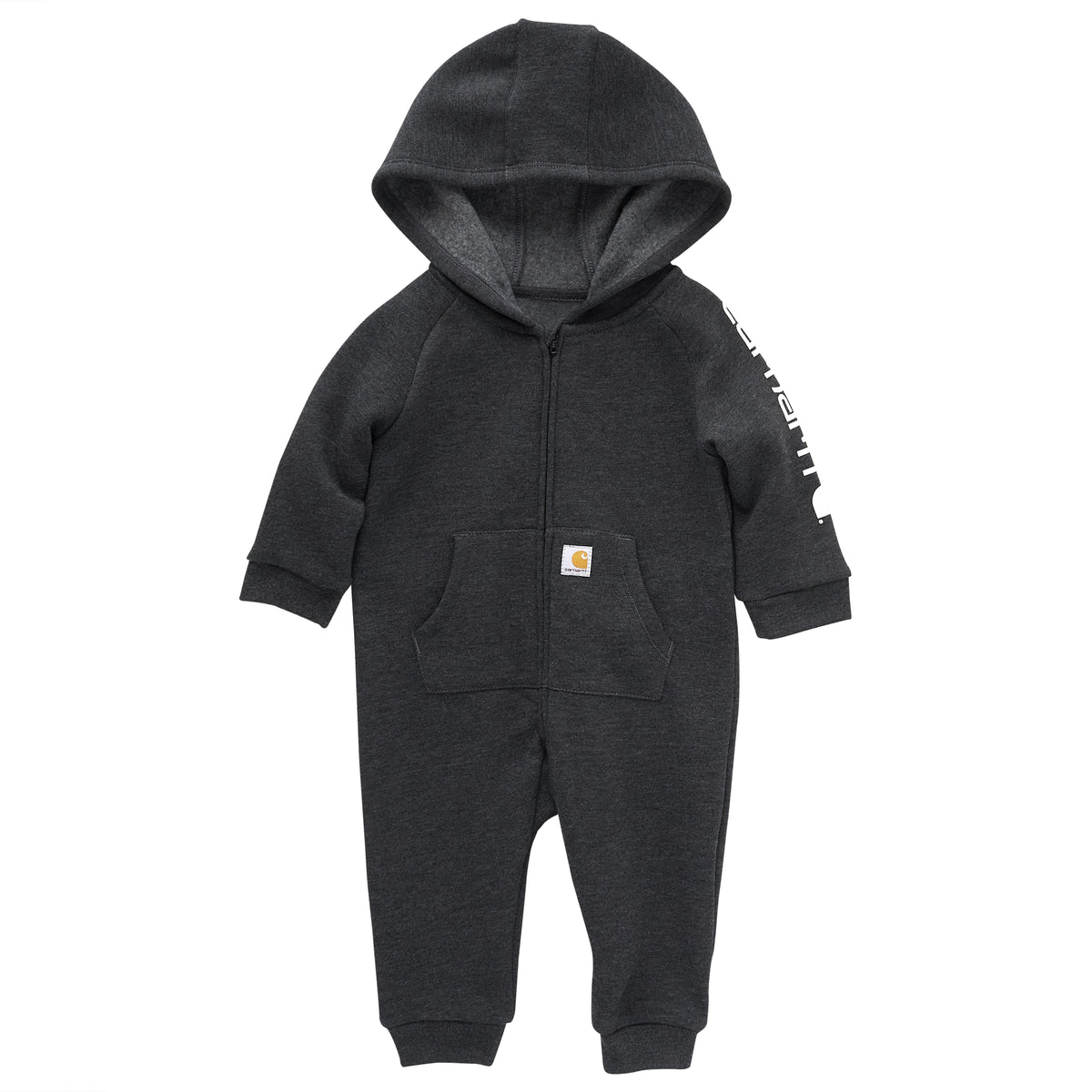 Carhartt Infdant Zip-Up Hooded Fleece Coverall Bibs & Overalls Carhartt Caviar Black 12M Infant
