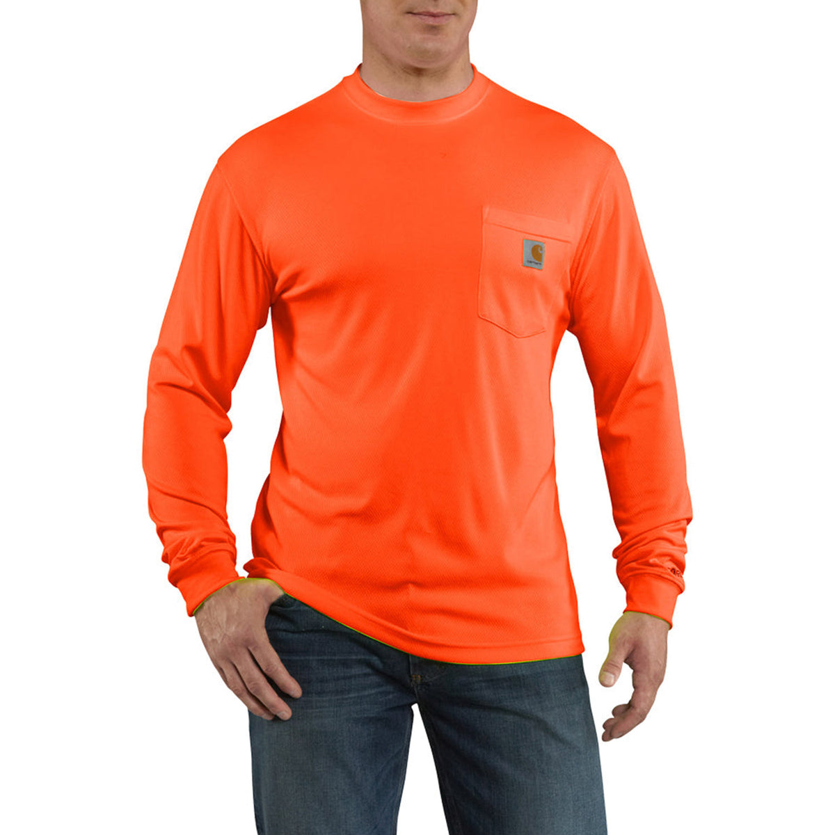 Carhartt Men&#39;s Force Color Enhanced Hi-Vis Long Sleeve T-Shirt - Work World - Workwear, Work Boots, Safety Gear