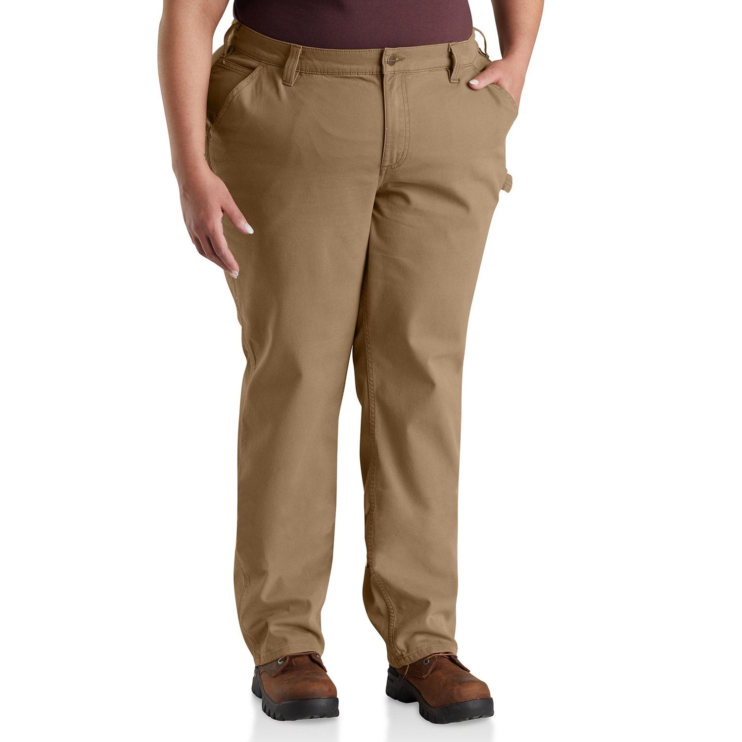 Dickies Women's Plus-Size Relaxed Straight Stretch Twill Pant