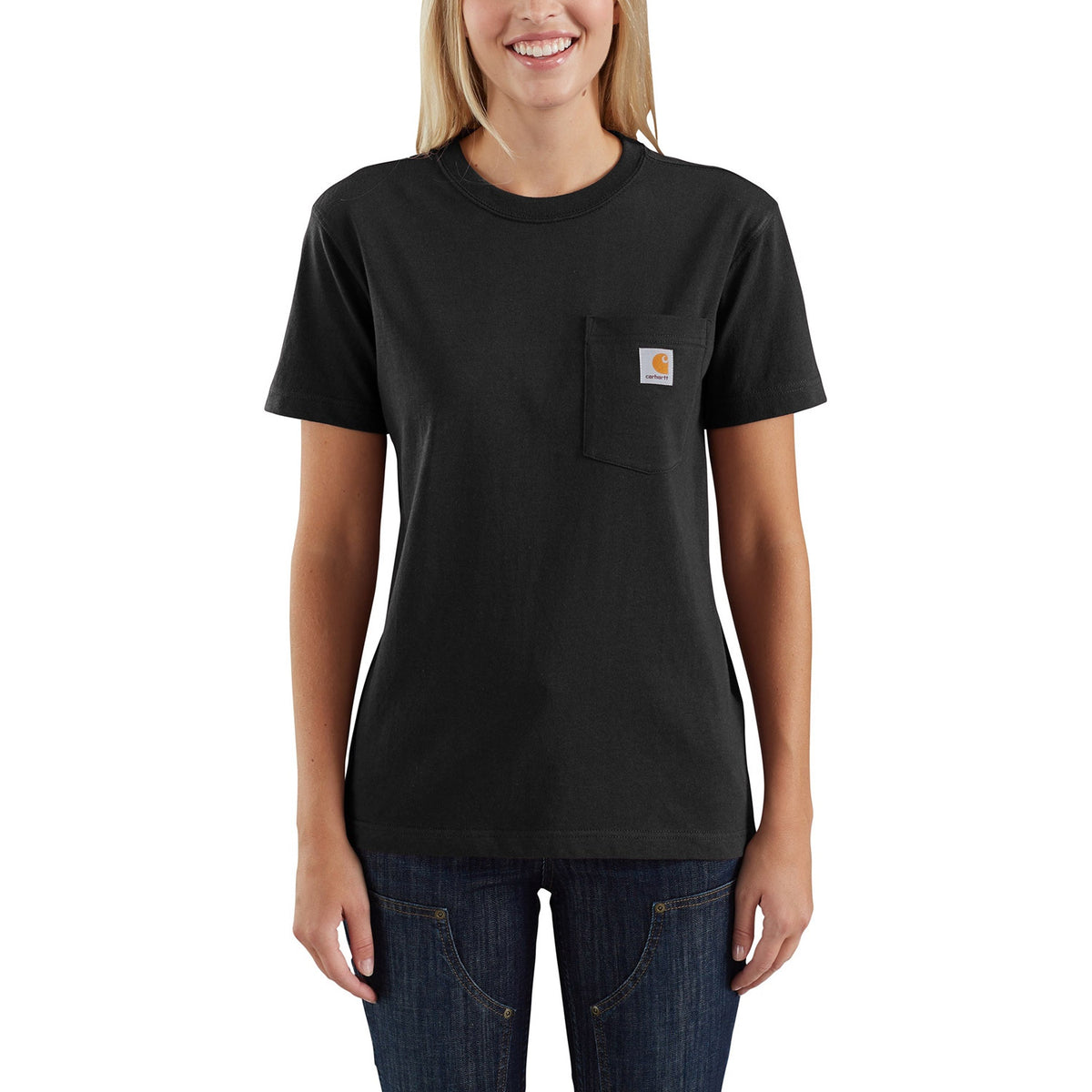 Carhartt Women&#39;s Short Sleeve Pocket T-Shirt_Black - Work World - Workwear, Work Boots, Safety Gear