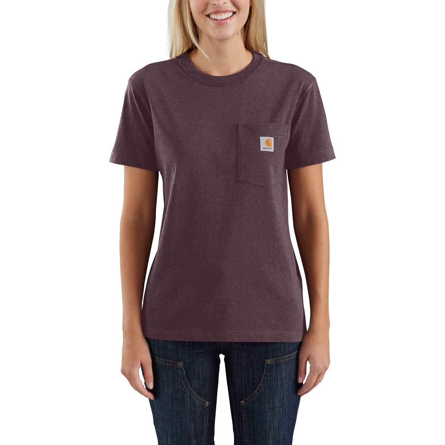 Carhartt Women's Short Sleeve Pocket T-Shirt_Blackberry Heather - Work World - Workwear, Work Boots, Safety Gear