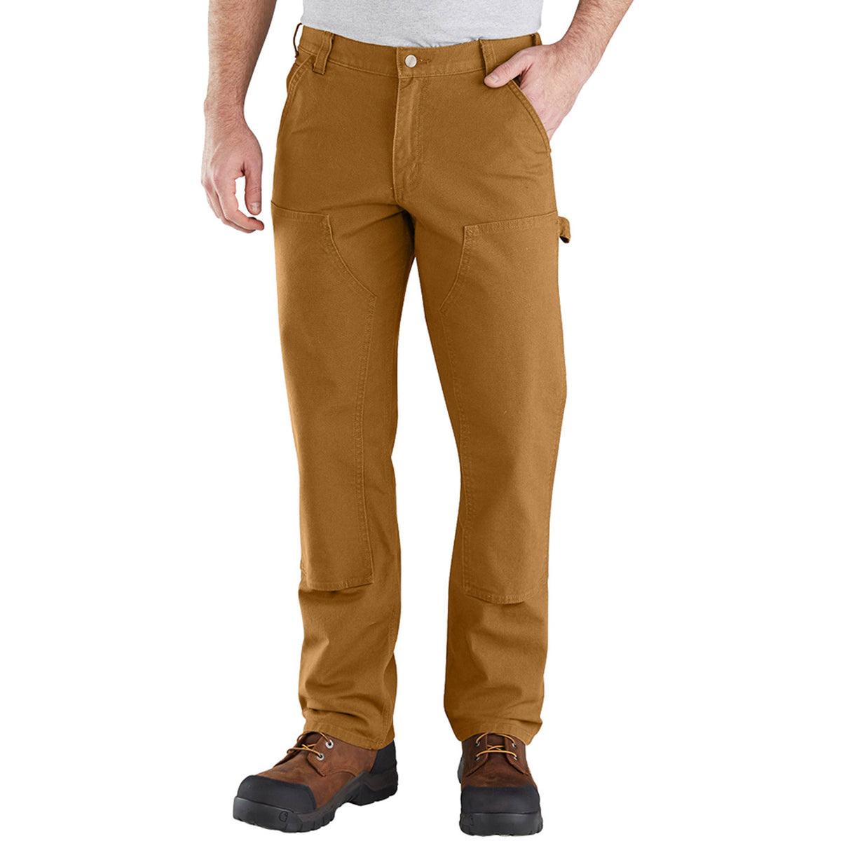 Carhartt Men&#39;s Rugged Flex® Relaxed Fit Double-Front Duck Pant_Carhartt Brown - Work World - Workwear, Work Boots, Safety Gear