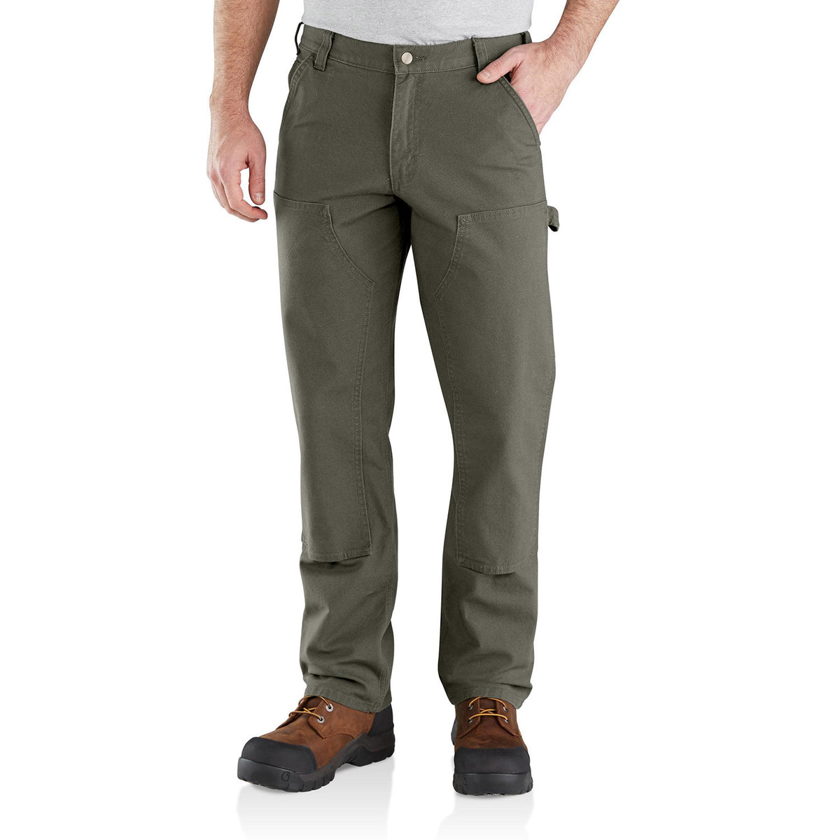 Carhartt Men&#39;s Rugged Flex® Relaxed Fit Double-Front Duck Pant_Moss - Work World - Workwear, Work Boots, Safety Gear