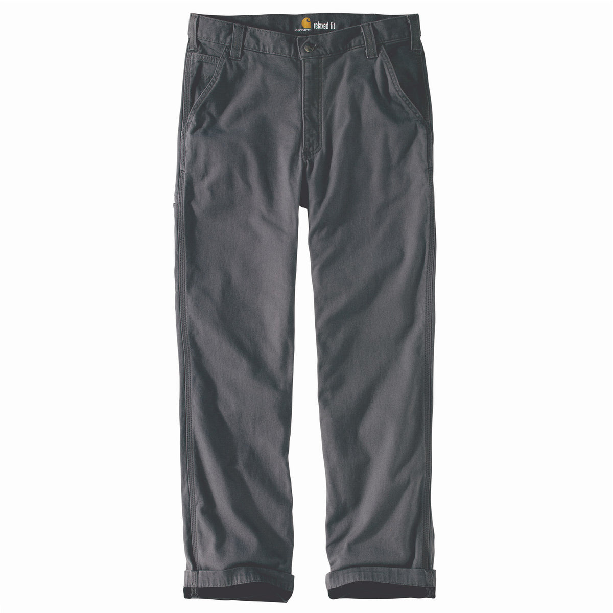 Carhartt Men&#39;s Rigby Flannel-Lined Dungaree_Gravel - Work World - Workwear, Work Boots, Safety Gear