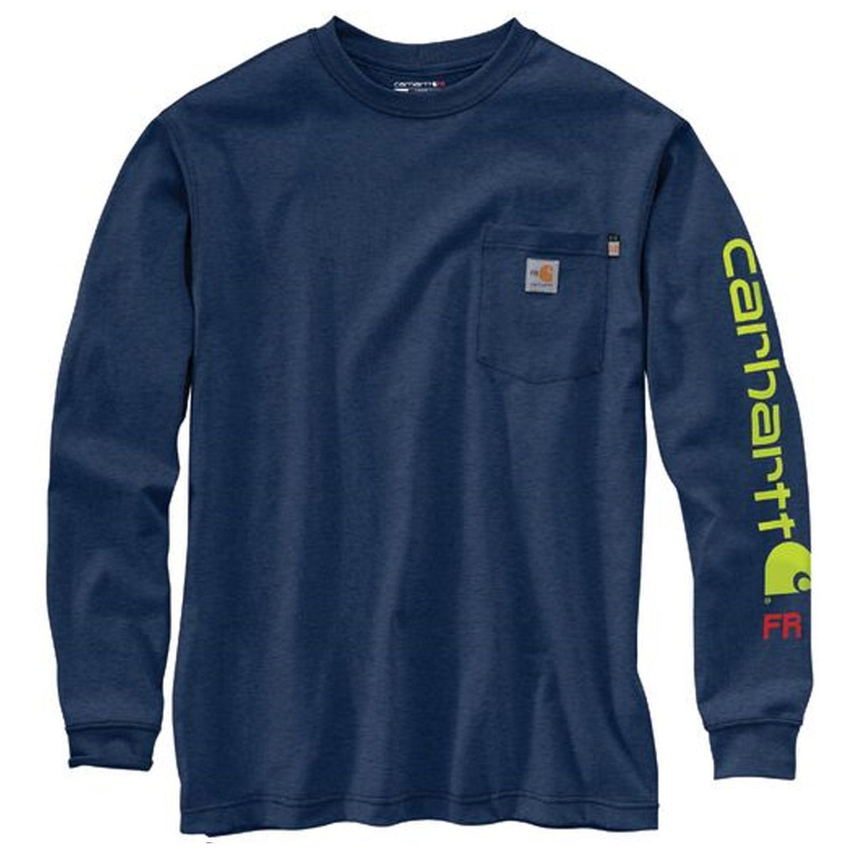 Carhartt Men's Flame Resistant Force® Graphic Long Sleeve T-Shirt Long Sleeve T-Shirts Carhartt Dark Blue Heather 2XL Reg