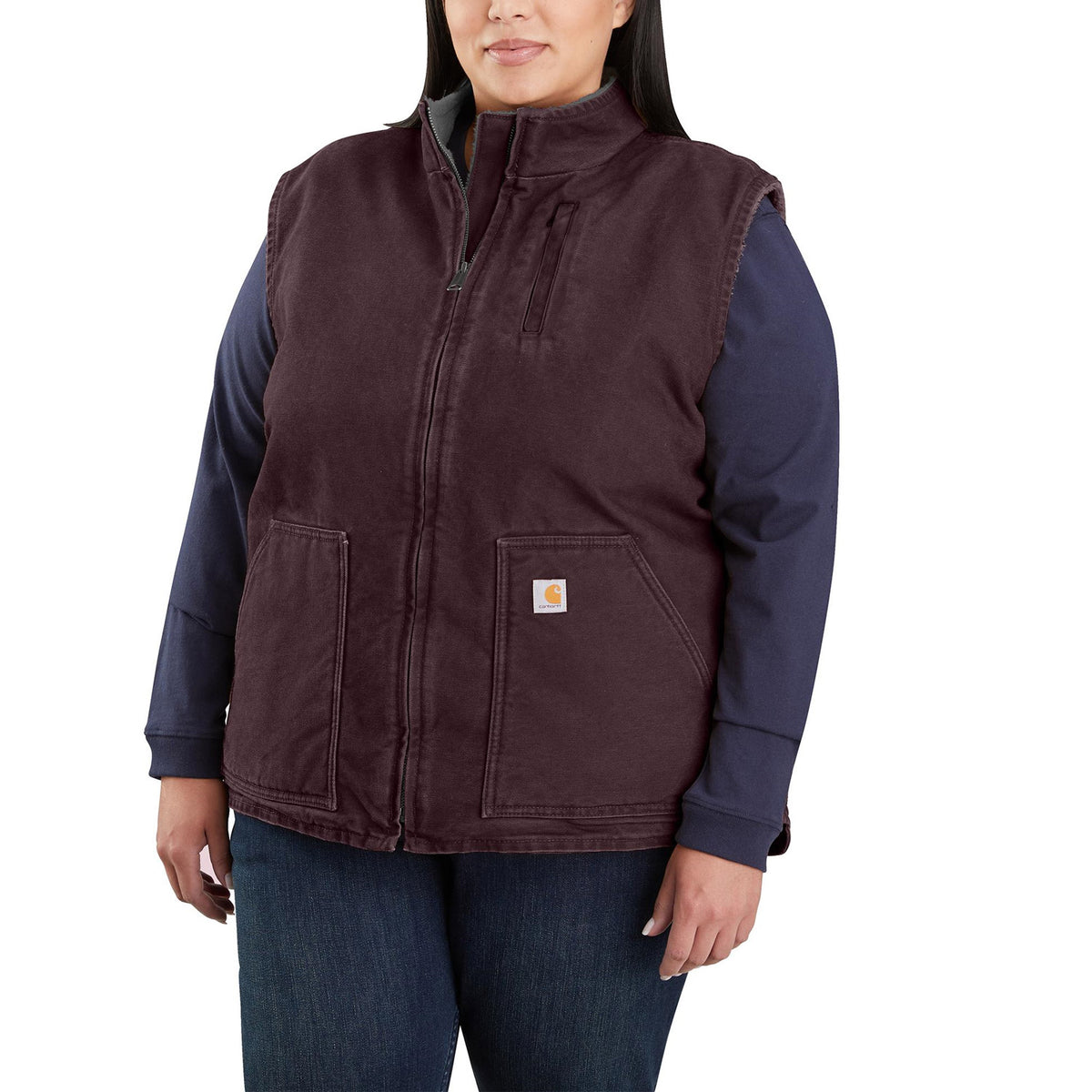 Carhartt Women&#39;s Washed Duck Mock Neck Vest - Work World - Workwear, Work Boots, Safety Gear