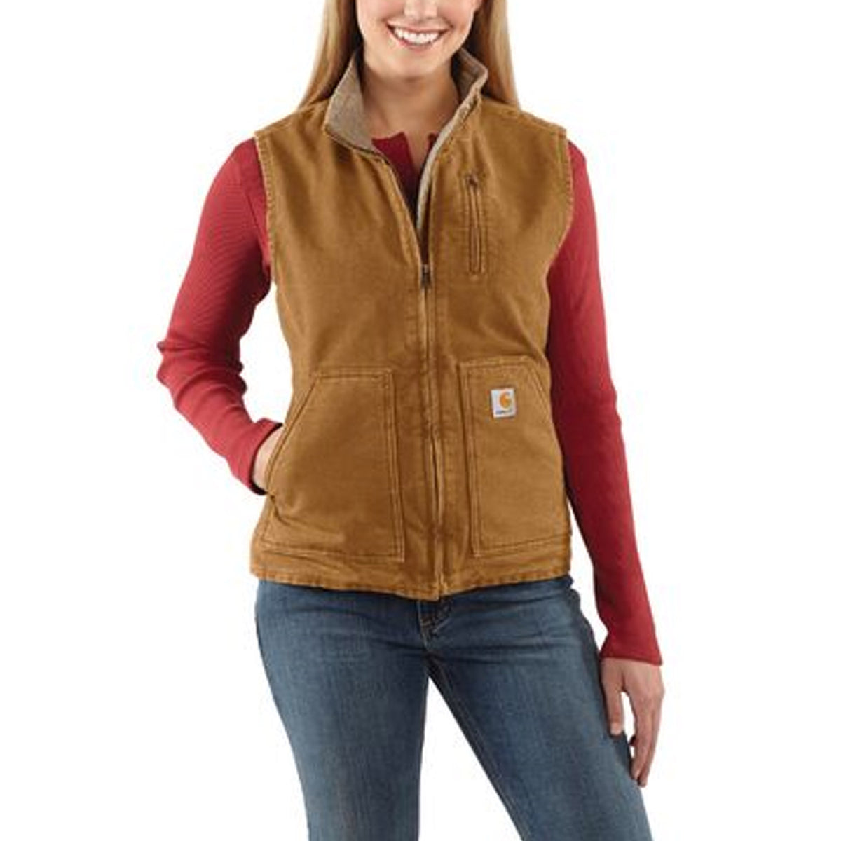 Carhartt Women&#39;s Washed Duck Mock Neck Vest - Work World - Workwear, Work Boots, Safety Gear