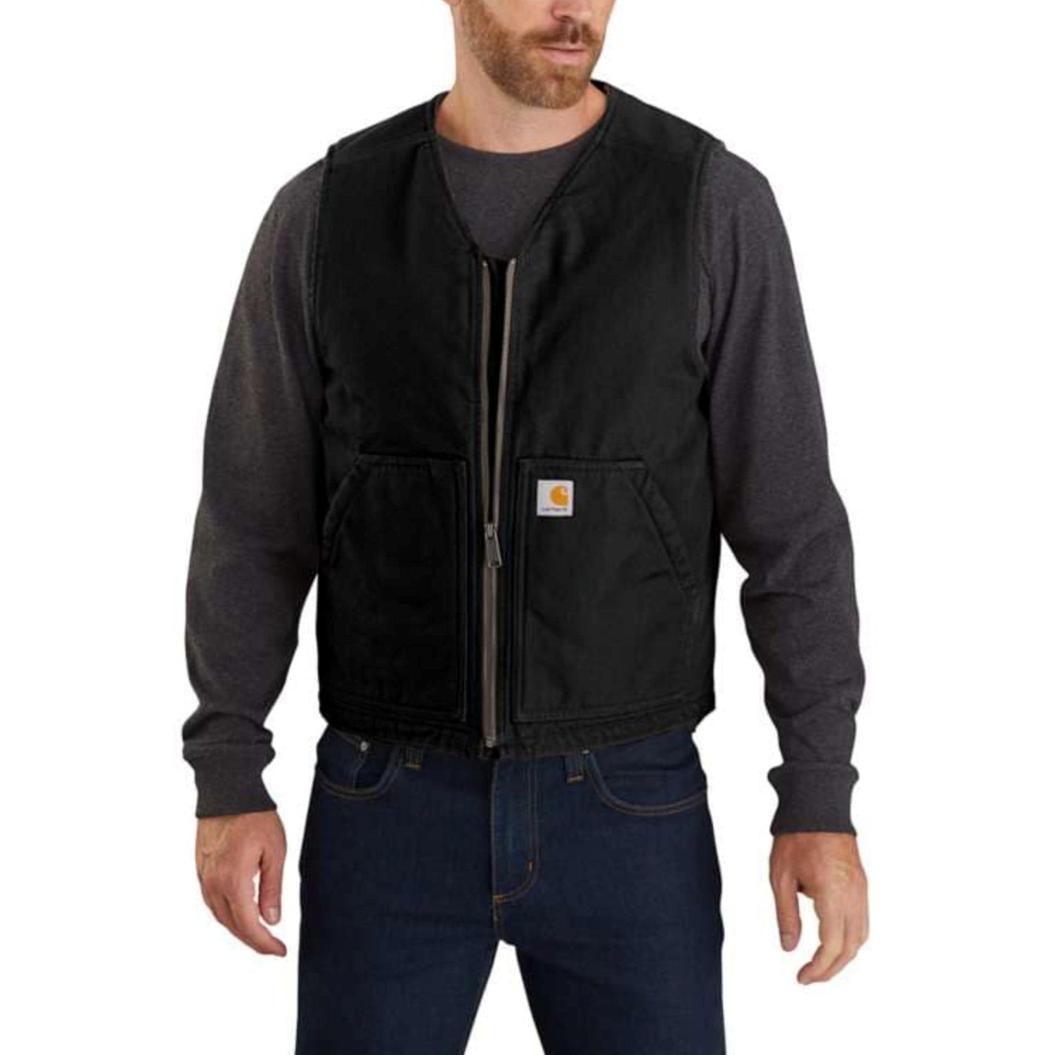 Carhartt Men's Washed Duck Sherpa Lined Vest - Work World - Workwear, Work Boots, Safety Gear