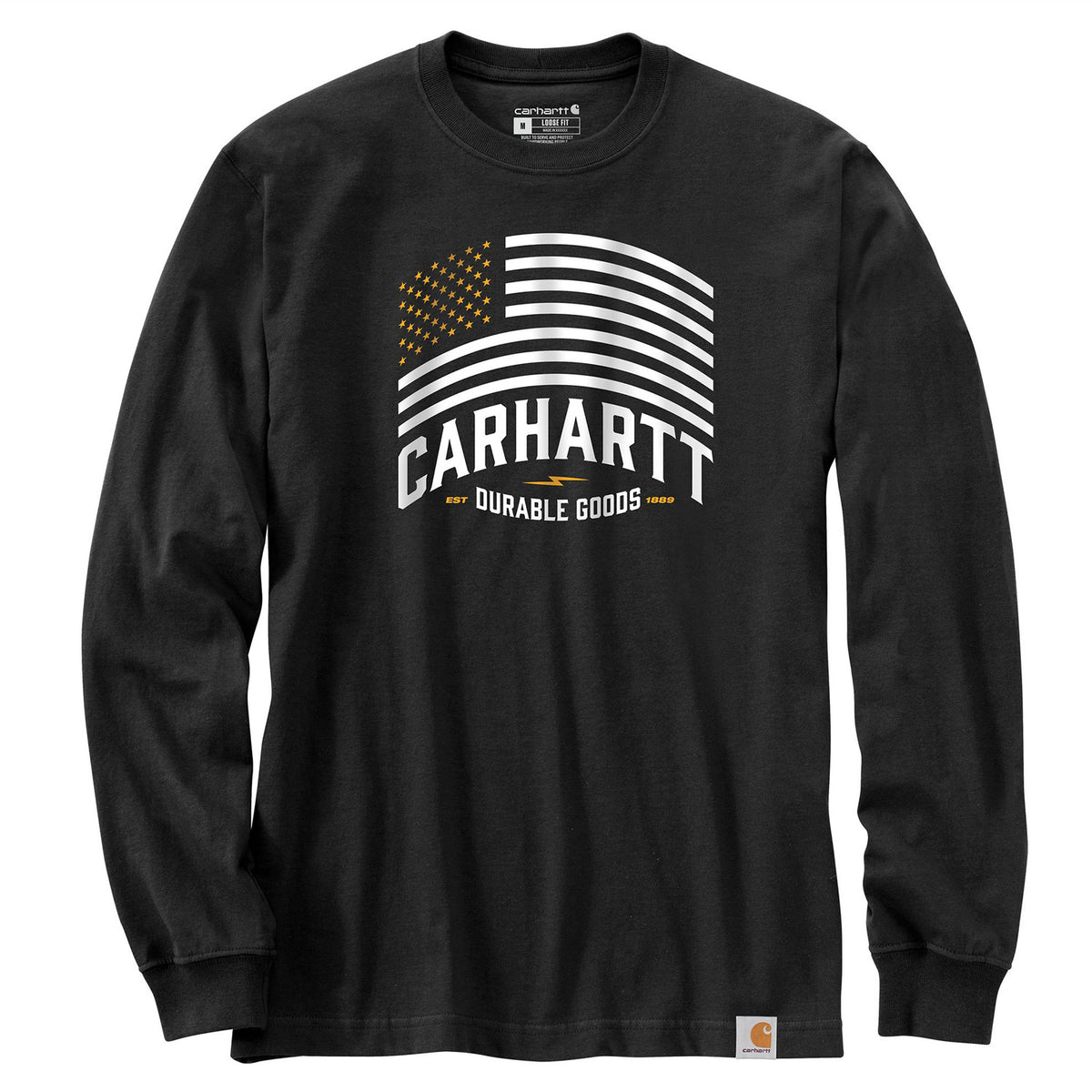Carhartt Men&#39;s Relaxed Fit Midweight Flag Graphic Long Sleeve T-Shirt - Work World - Workwear, Work Boots, Safety Gear