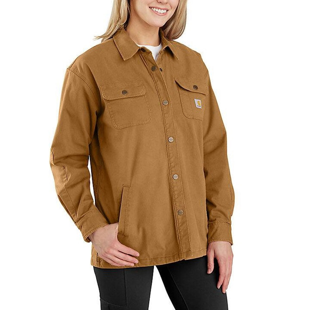 Carhartt Women&#39;s Rugged Flex Canvas Fleece-Lined Shirt Jac - Work World - Workwear, Work Boots, Safety Gear