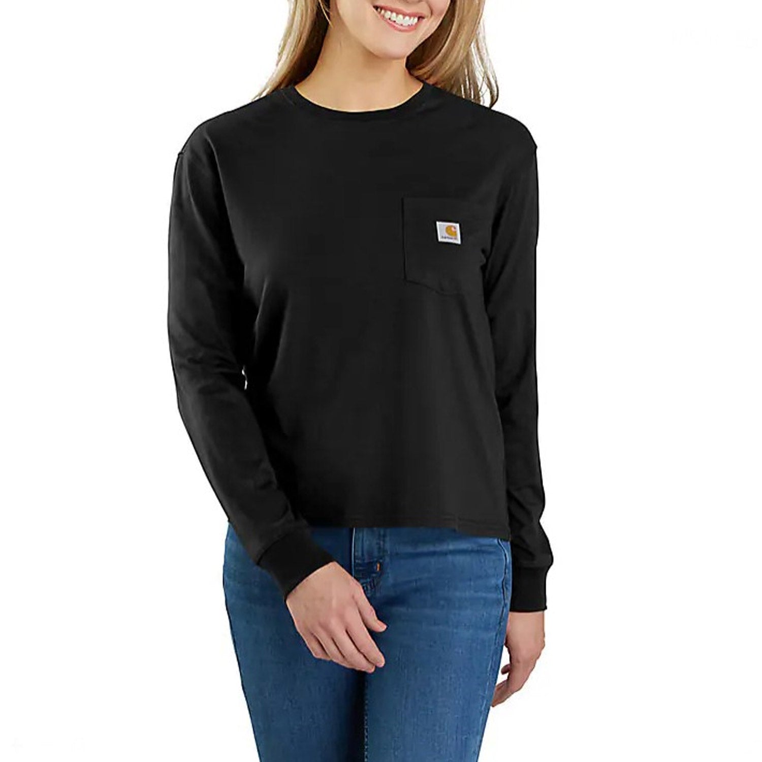 Carhartt Women's Tencel Loose Fit Lightweight Crewneck Pocket Long Sleeve T-Shirt - Work World - Workwear, Work Boots, Safety Gear