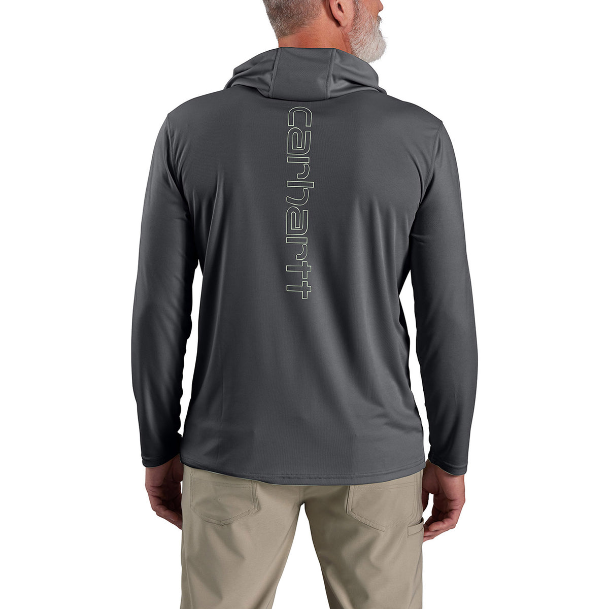 Carhartt Men&#39;s Force Sun Defender™ Hooded Logo Long Sleeve T-Shirt - Work World - Workwear, Work Boots, Safety Gear