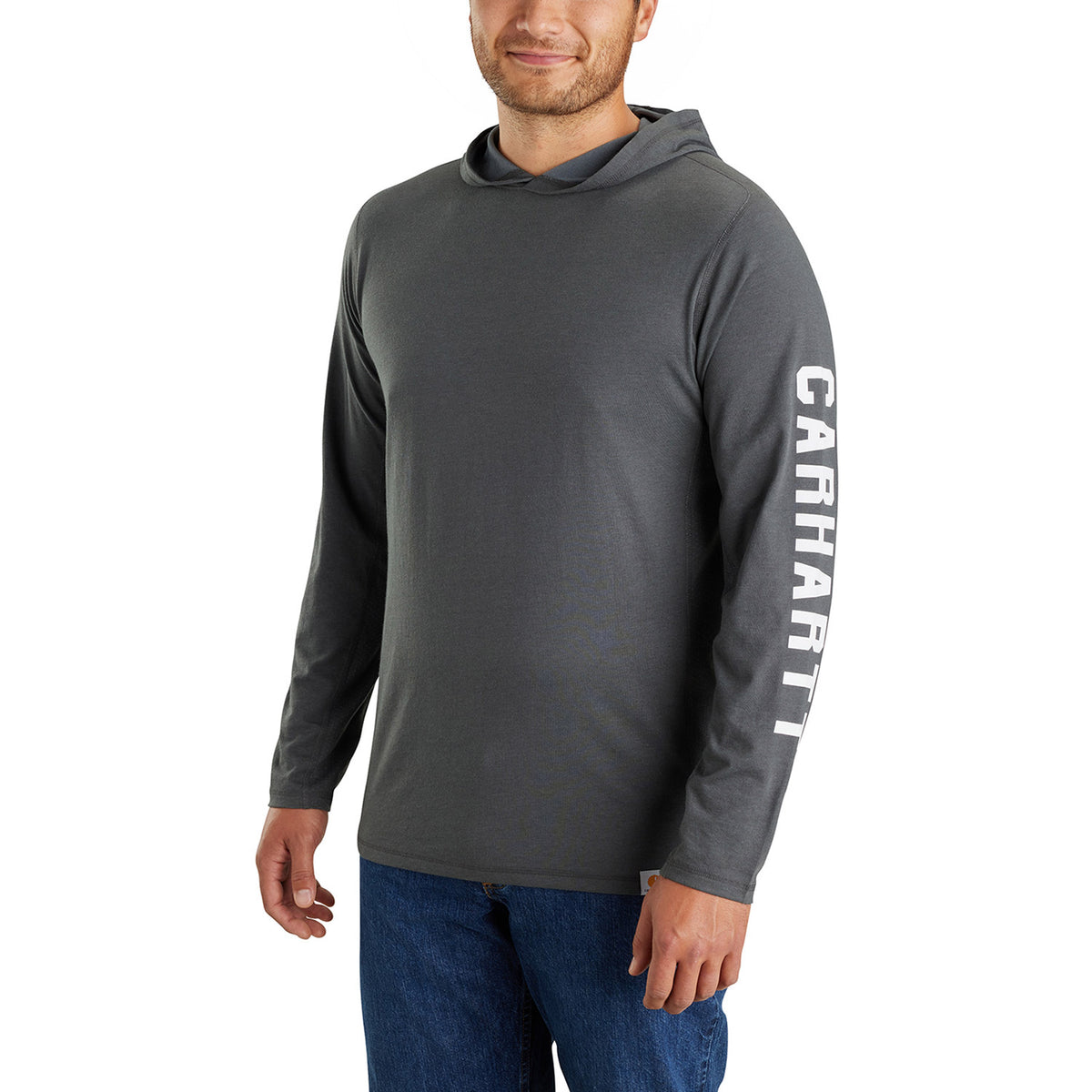 Carhartt Men&#39;s Force® Relaxed Fit Long Sleeve Logo Graphic Hooded Tee - Work World - Workwear, Work Boots, Safety Gear