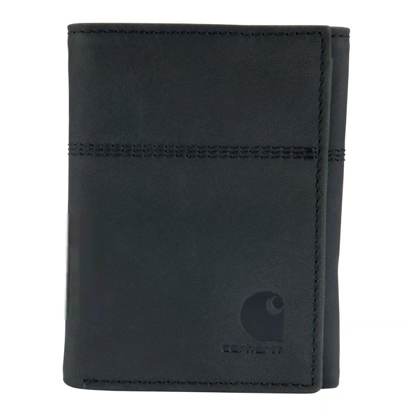 Carhartt Men's Leather RFID Deboss Logo Trifold Wallet