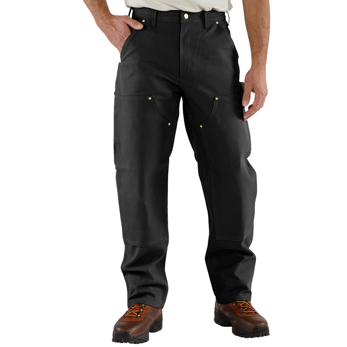 Carhartt Men&#39;s Firm Duck Double-Front Work Dungaree_Black - Work World - Workwear, Work Boots, Safety Gear