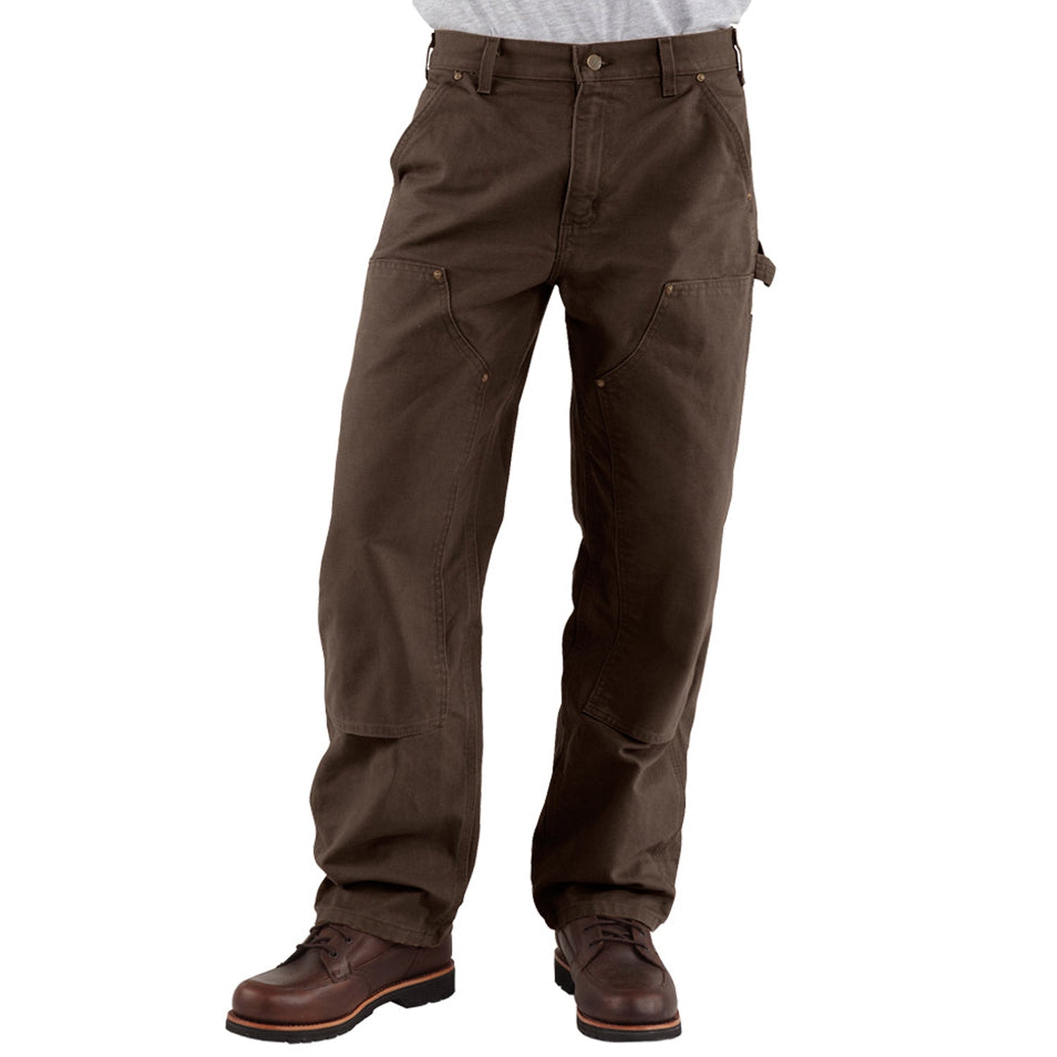 Carhartt Men's Washed Duck Double-Front Work Dungaree_Dark Brown - Work World - Workwear, Work Boots, Safety Gear