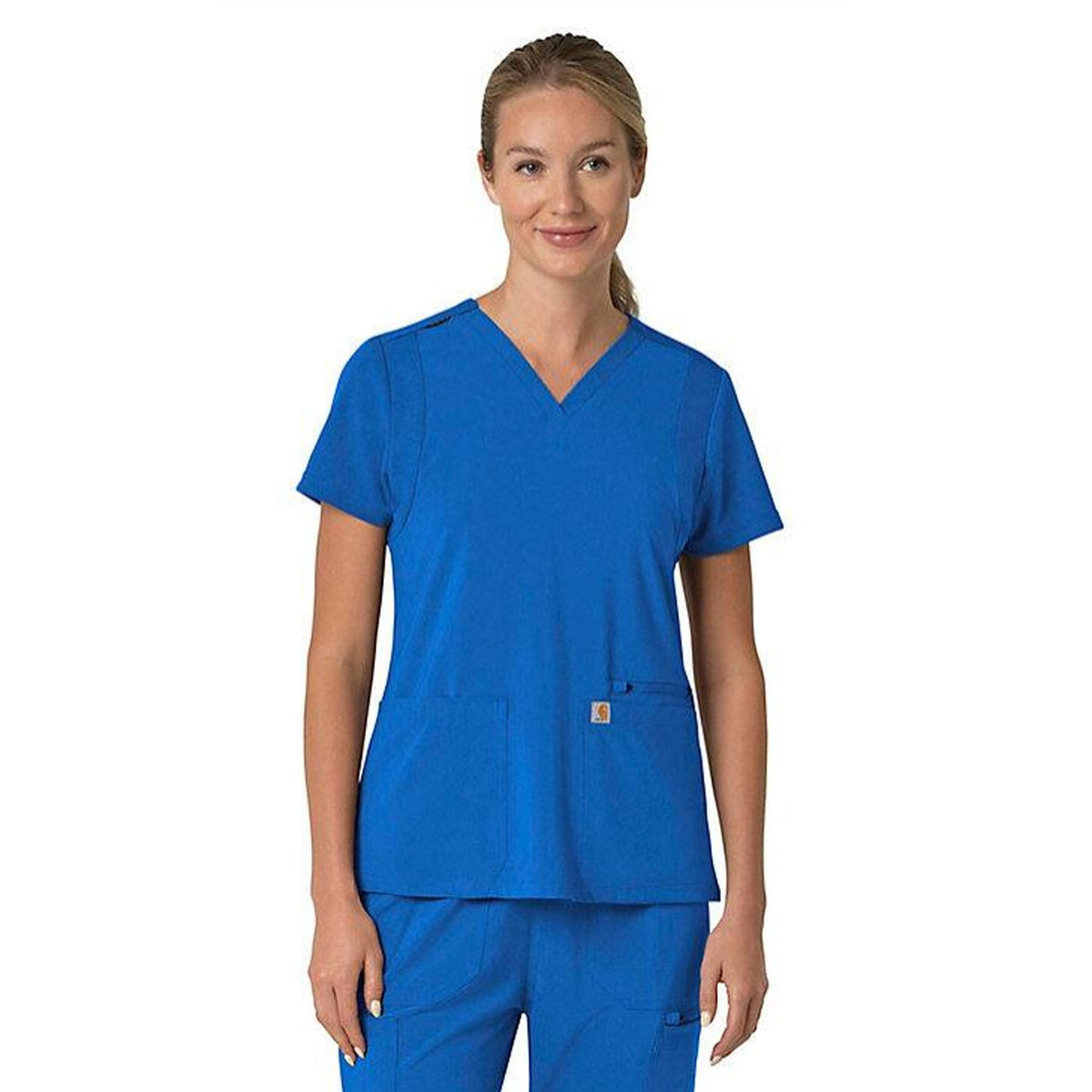 Carhartt Women's Force Flex Panel V-Neck Scrub Top Scrubs Carhartt Royal 2XL Reg