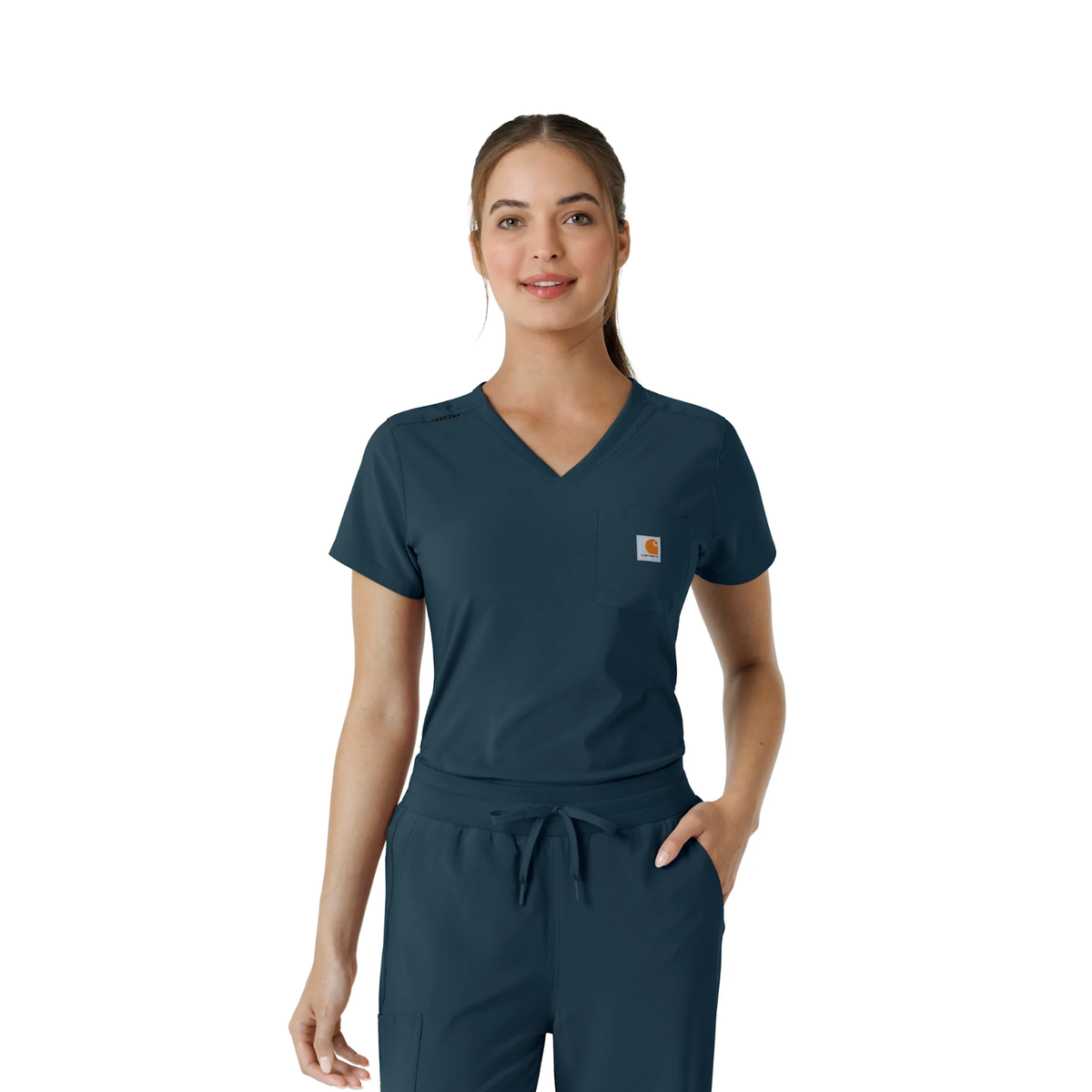 Carhartt Women's Force Cross Flex Tuck-In Scrub Top - Work World - Workwear, Work Boots, Safety Gear