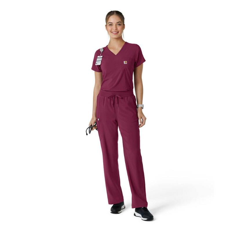 Carhartt Women's Force Cross Flex Tuck-In Scrub Top Scrubs Carhartt