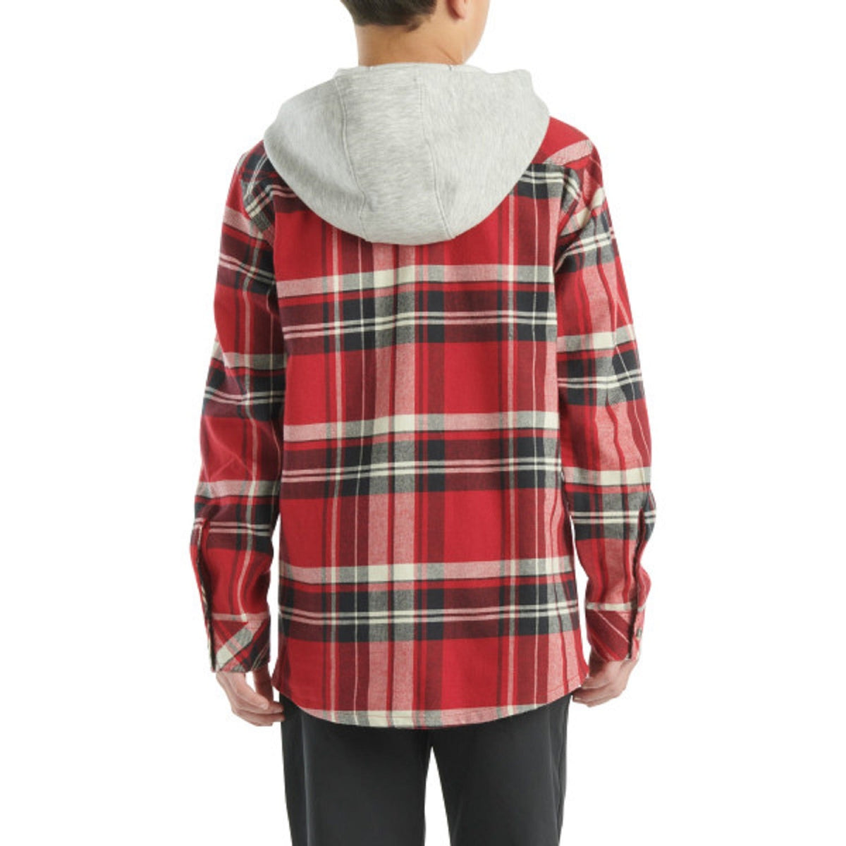 Carhartt Boys' Long Sleeve Flannel Button-Front Hooded Shirt Work Shirts Carhartt