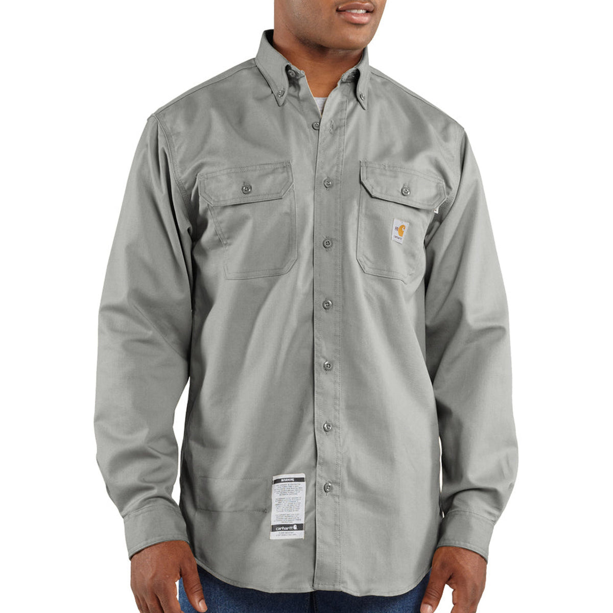 Carhartt Men&#39;s Flame Resistant Twill Button-Down Long Sleeve T-Shirt - Work World - Workwear, Work Boots, Safety Gear
