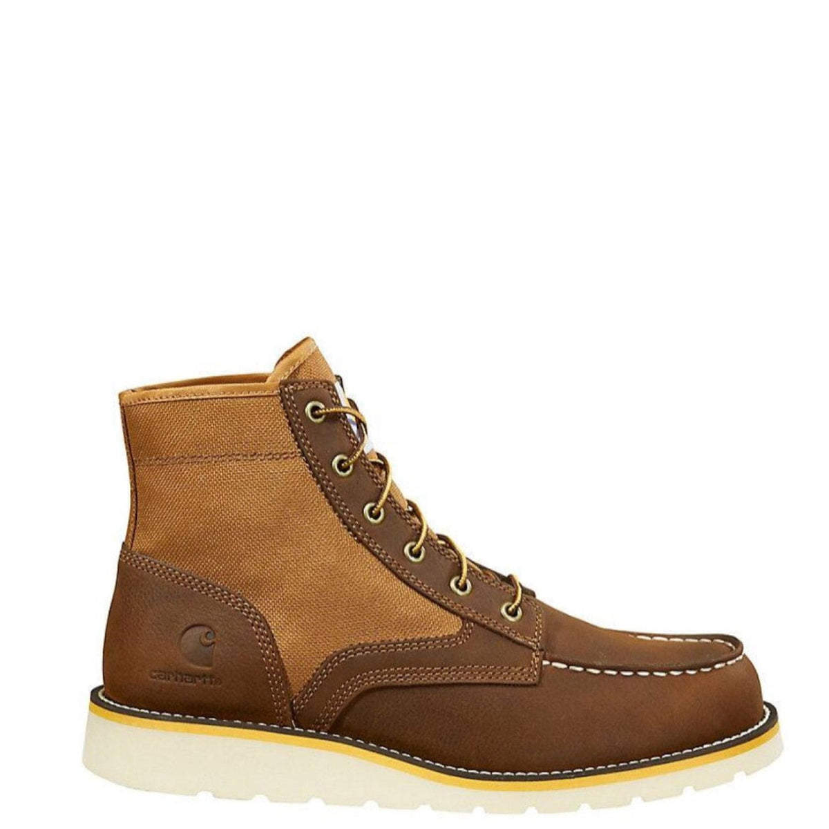 Carhartt Men's Moc Toe 6" Wedge Work Shoe Work Shoes Carhartt Brown Leather/Tan Duck 10 M