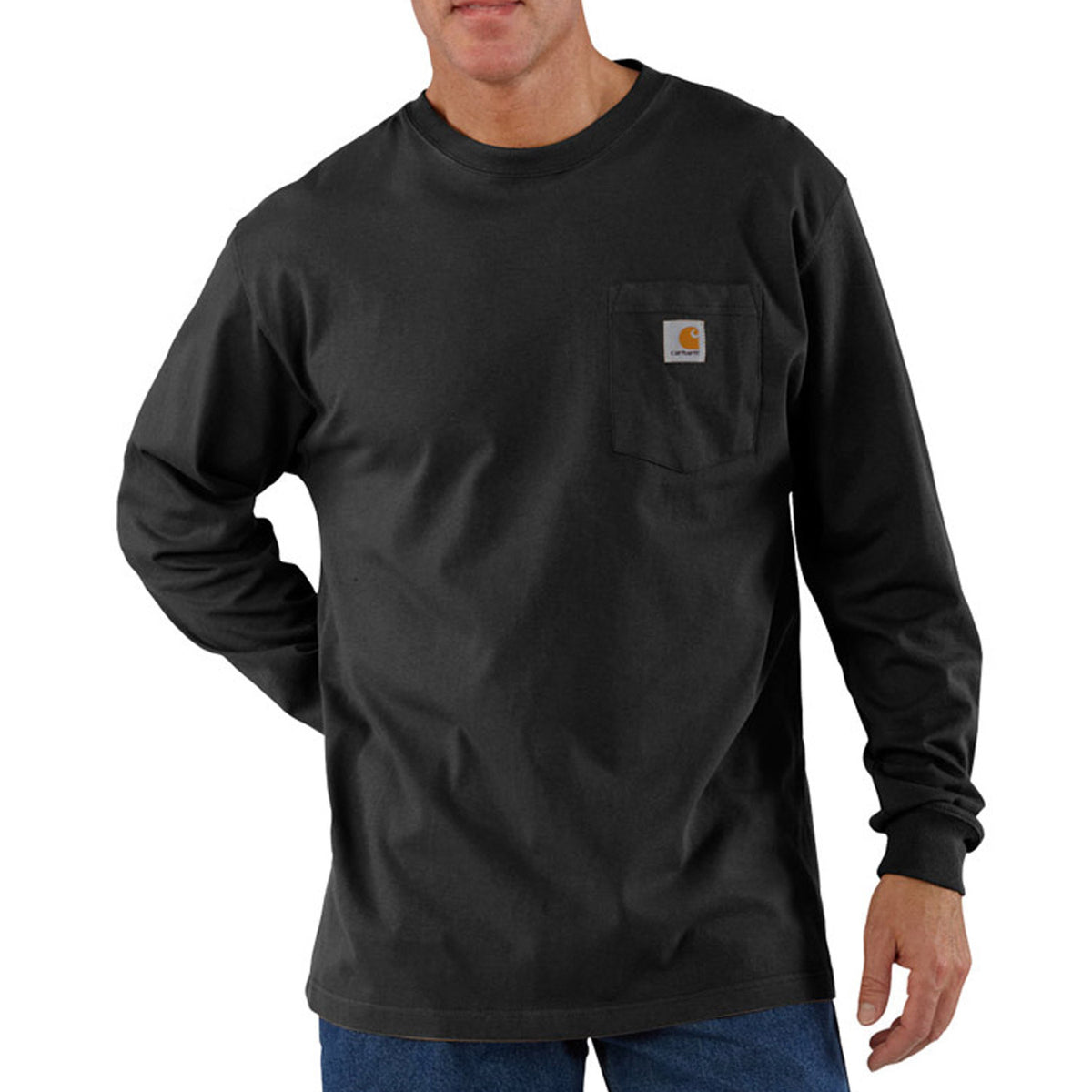 Carhartt Men&#39;s Long Sleeve Pocket T-Shirt_Black - Work World - Workwear, Work Boots, Safety Gear
