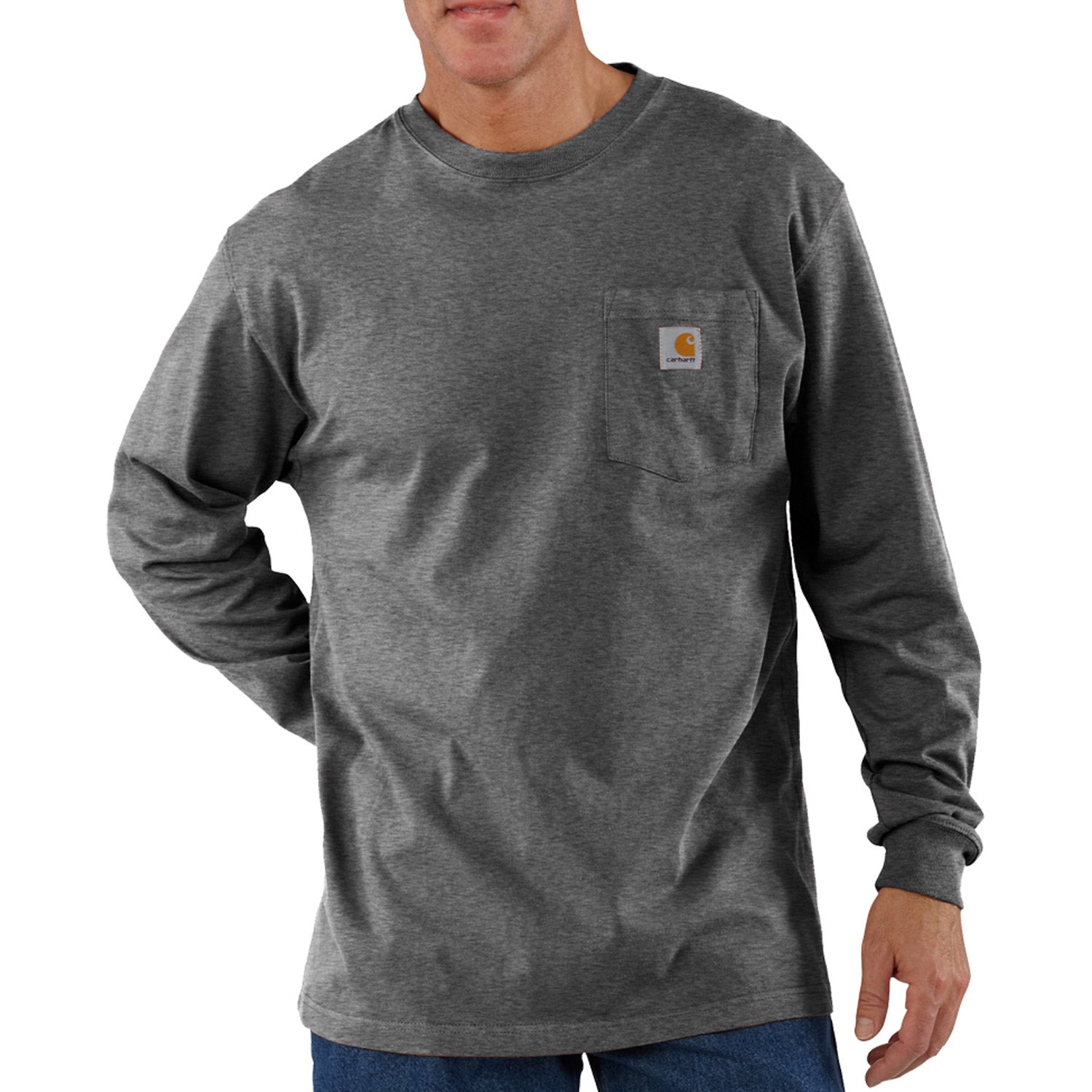 Carhartt Men's Long Sleeve Pocket T-Shirt_Carbon Heather - Work World - Workwear, Work Boots, Safety Gear