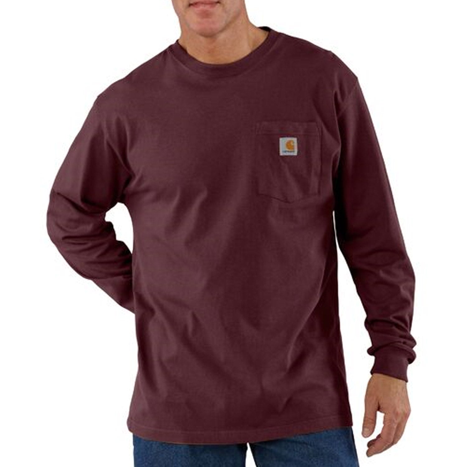 Carhartt Men's Long Sleeve Pocket T-Shirt_Port - Work World - Workwear, Work Boots, Safety Gear