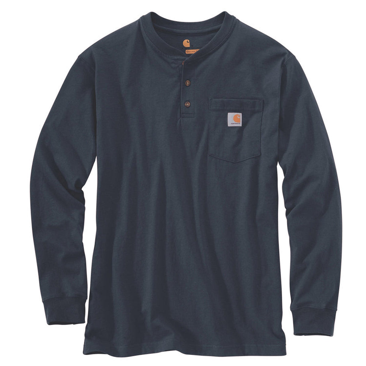 Carhartt Men's Long Sleeve Pocket Henley Long Sleeve T-Shirts Carhartt Navy 2XL Reg