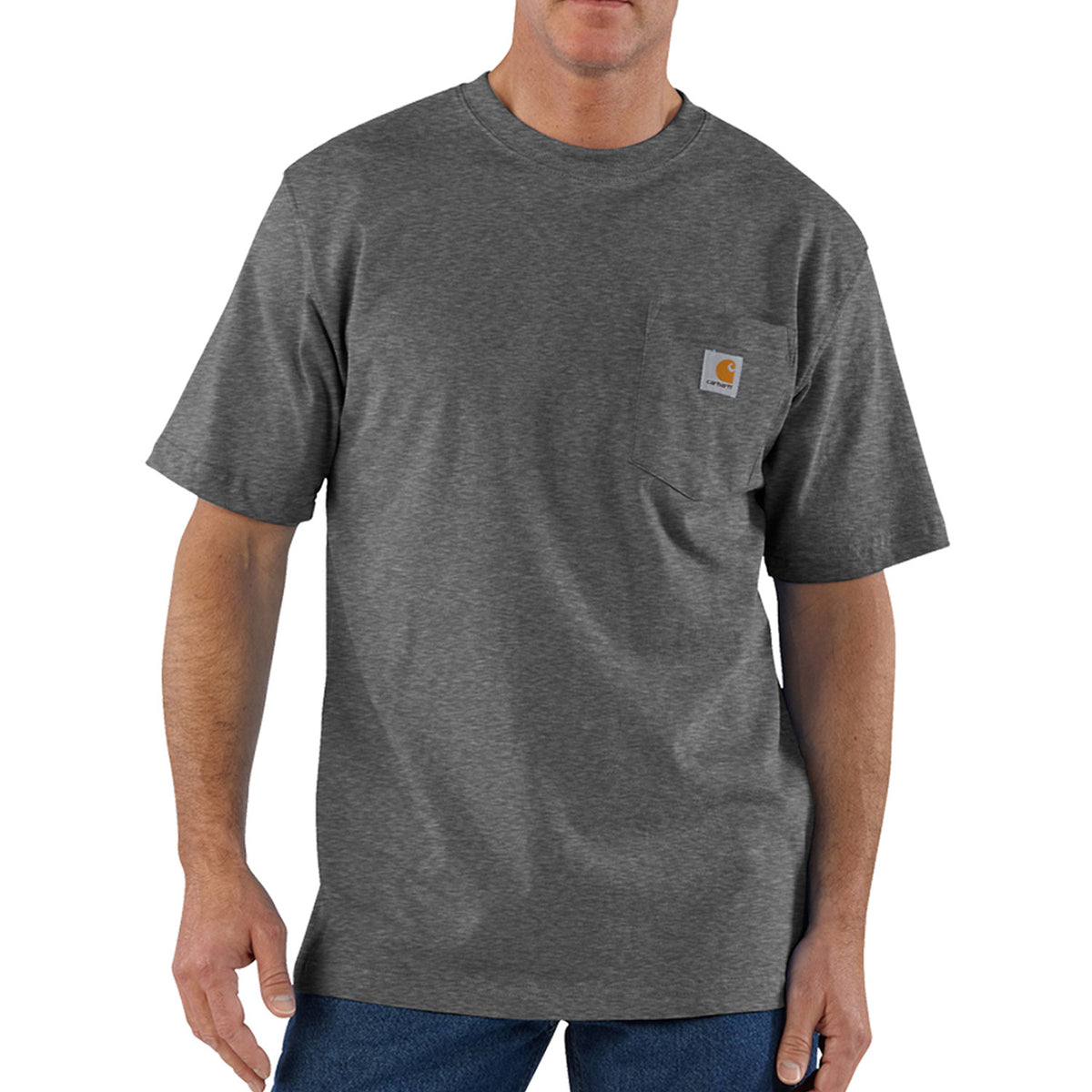 Carhartt Men&#39;s Short Sleeve Pocket T-Shirt_Carbon Heather - Work World - Workwear, Work Boots, Safety Gear