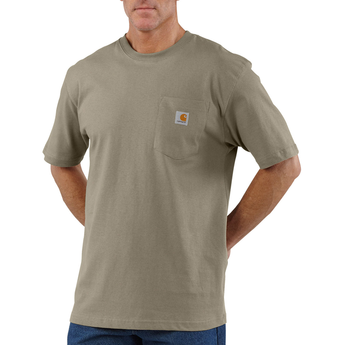 Carhartt Men&#39;s Short Sleeve Pocket T-Shirt_Desert - Work World - Workwear, Work Boots, Safety Gear