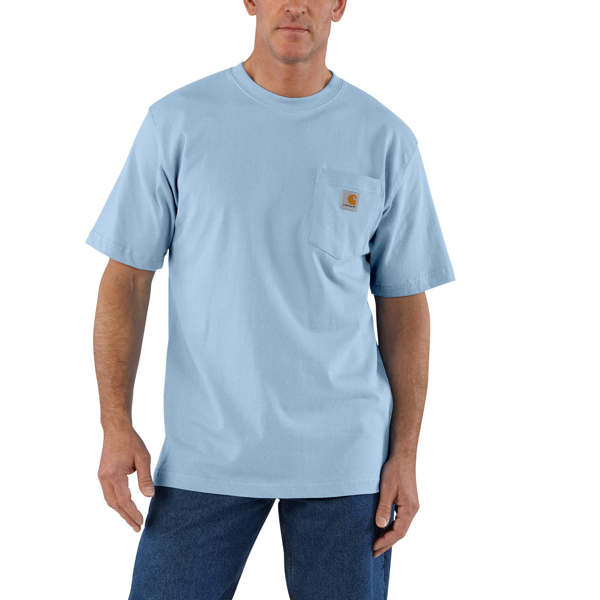 Carhartt Men&#39;s Short Sleeve Pocket T-Shirt_Fog Blue - Work World - Workwear, Work Boots, Safety Gear