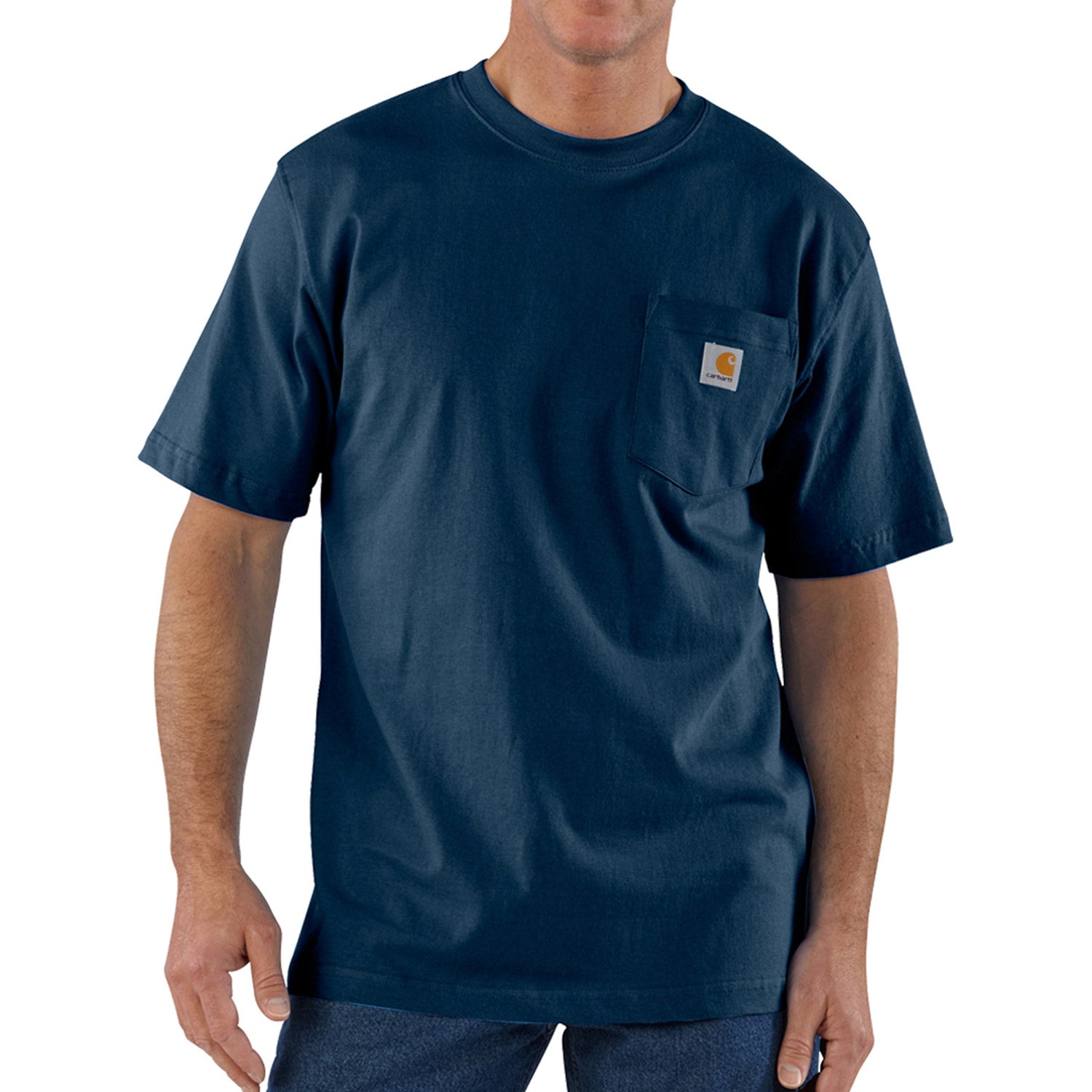 Carhartt Men's Short Sleeve Pocket T-Shirt_Navy - Work World - Workwear, Work Boots, Safety Gear