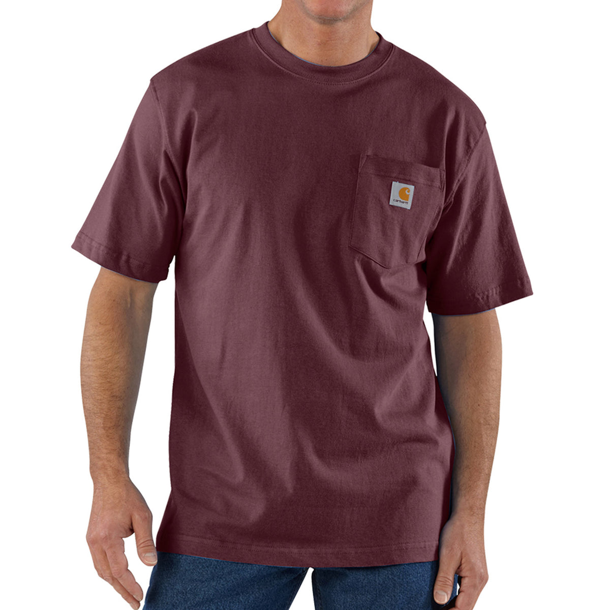 Carhartt Men&#39;s Short Sleeve Pocket T-Shirt_Port - Work World - Workwear, Work Boots, Safety Gear