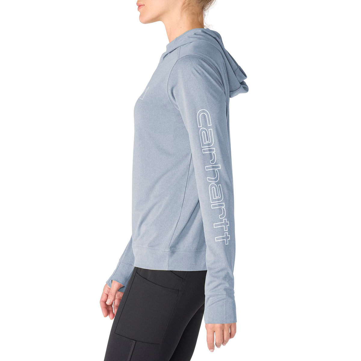 Carhartt Women's Force Sun Defender Relaxed Fit Long Sleeve Graphic Hooded T-Shirt Long Sleeve T-Shirts Carhartt