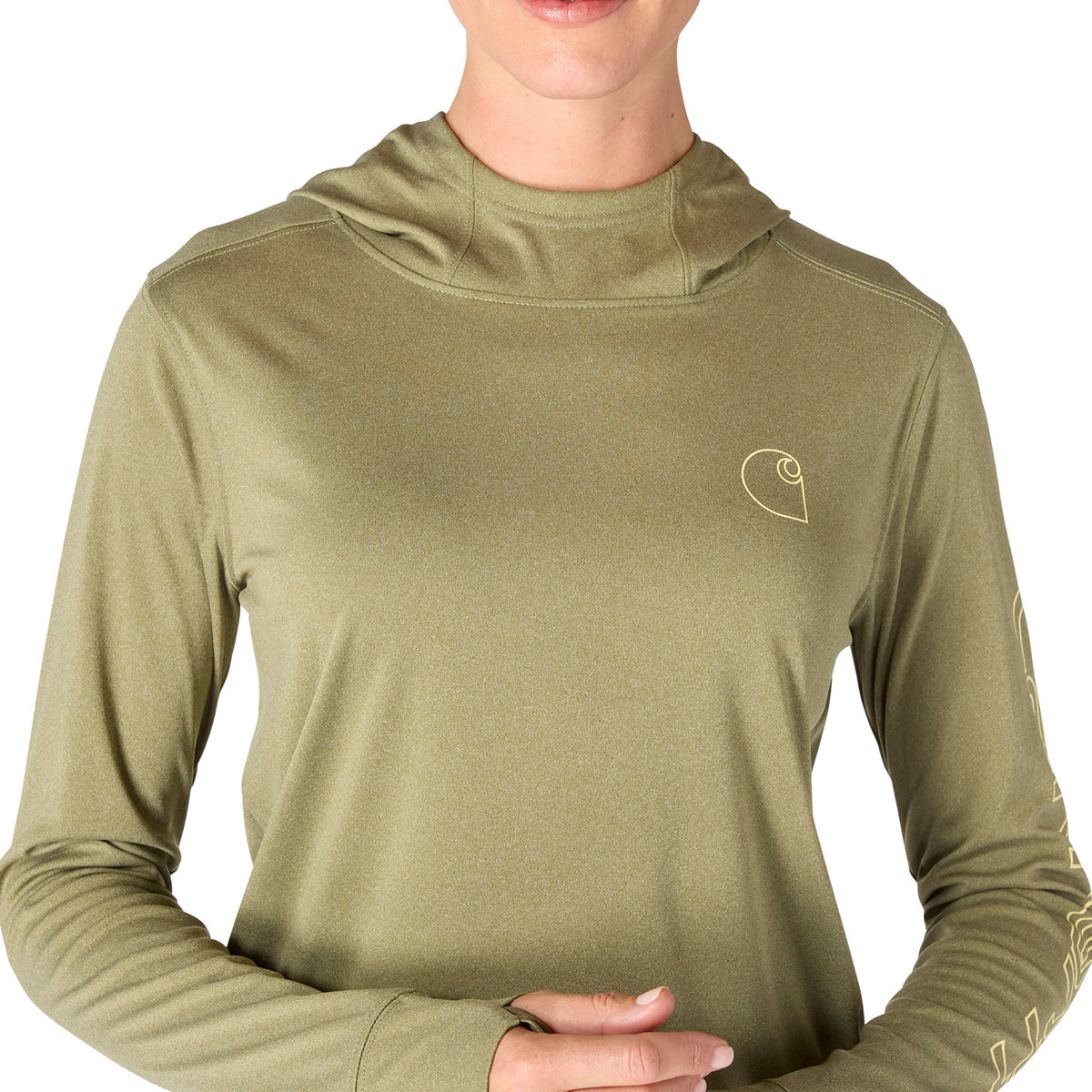 Carhartt Women's Force Sun Defender Relaxed Fit Long Sleeve Graphic Hooded T-Shirt Long Sleeve T-Shirts Carhartt