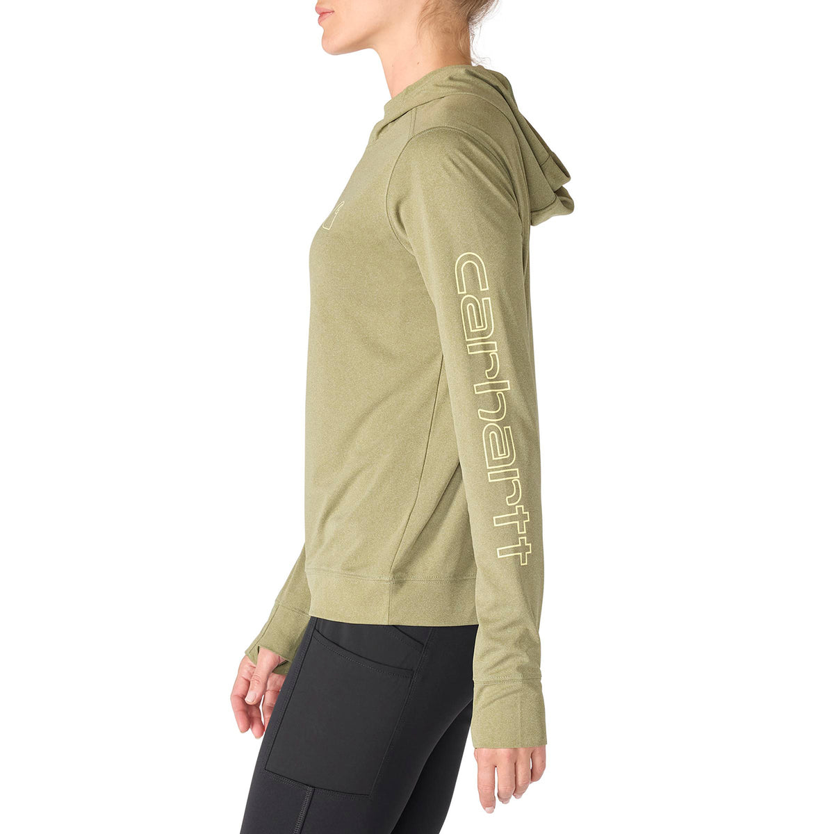 Carhartt Women's Force Sun Defender Relaxed Fit Long Sleeve Graphic Hooded T-Shirt Long Sleeve T-Shirts Carhartt