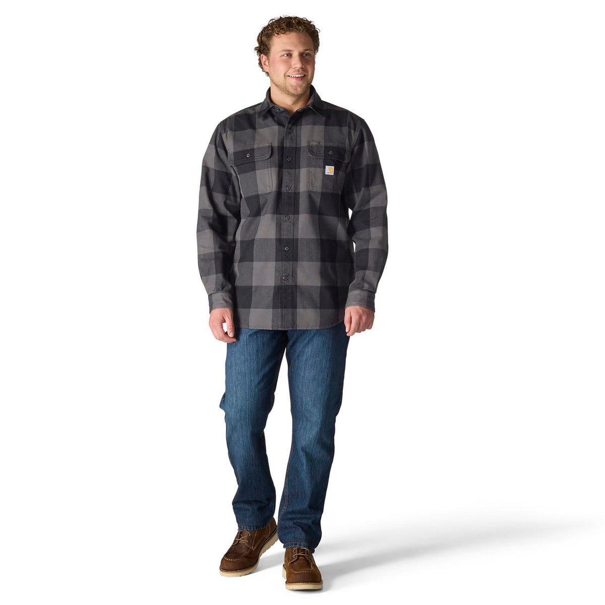Carhartt Men's Loose Fit Heavyweight Long Sleeve Flannel Plaid Work Shirt Work Shirts Carhartt