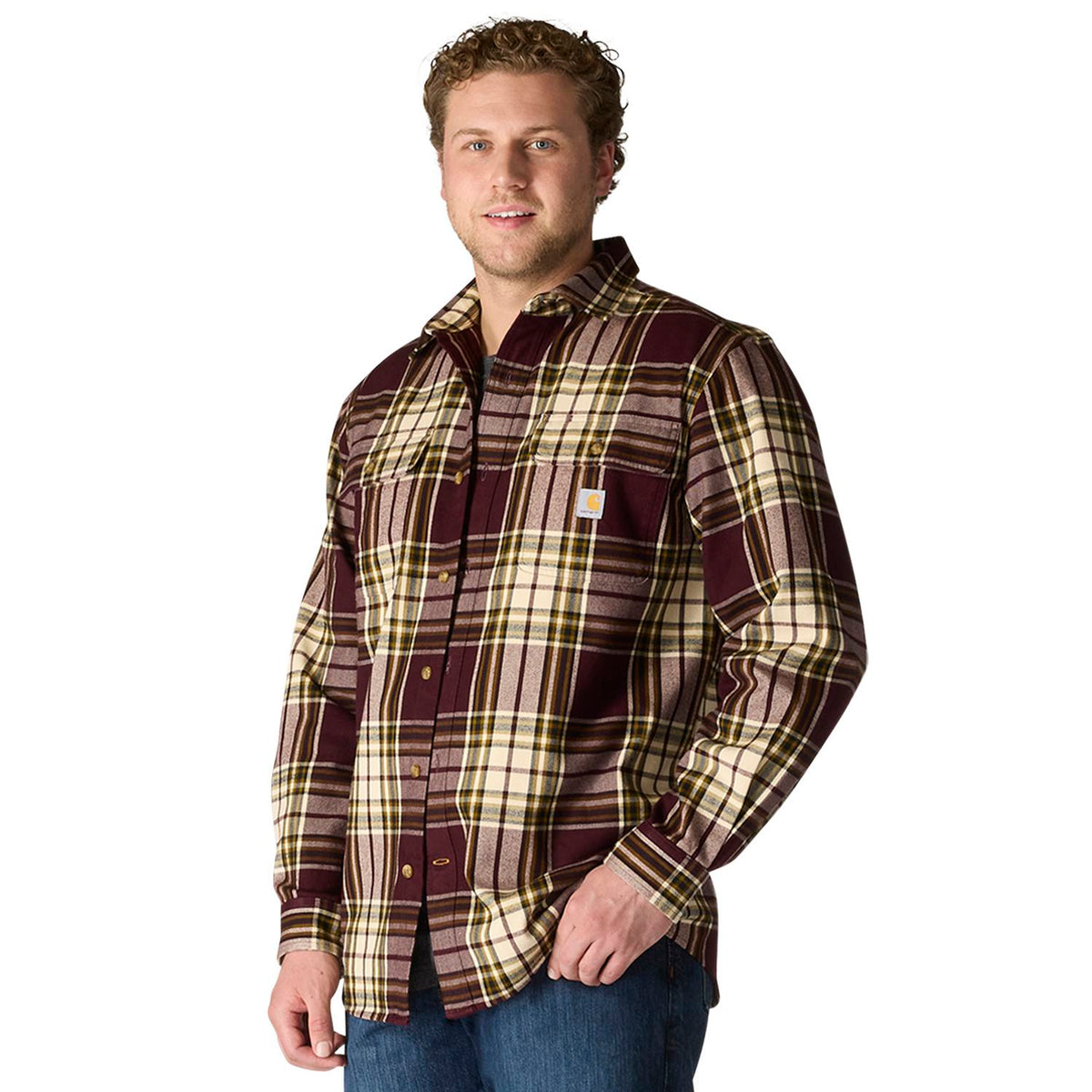 Carhartt Men's Loose Fit Heavyweight Long Sleeve Flannel Plaid Work Shirt Work Shirts Carhartt