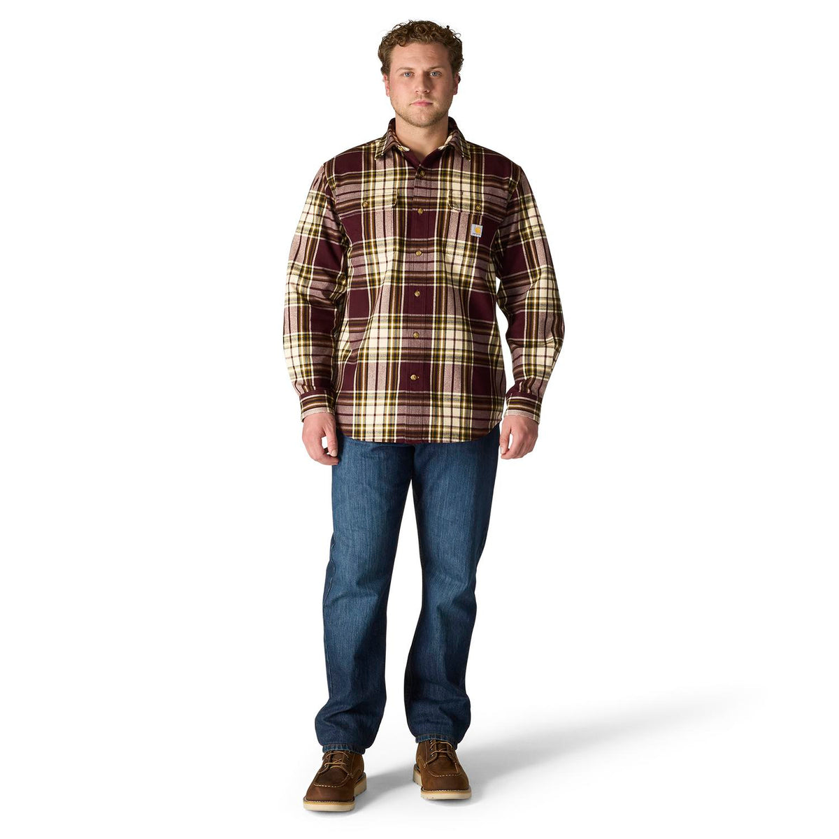 Carhartt Men's Loose Fit Heavyweight Long Sleeve Flannel Plaid Work Shirt Work Shirts Carhartt