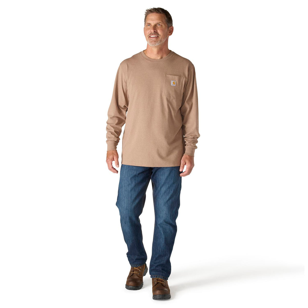 Carhartt Men's Loose Fit Heavyweight Long-Sleeve Pocket Deer Graphic T-Shirt