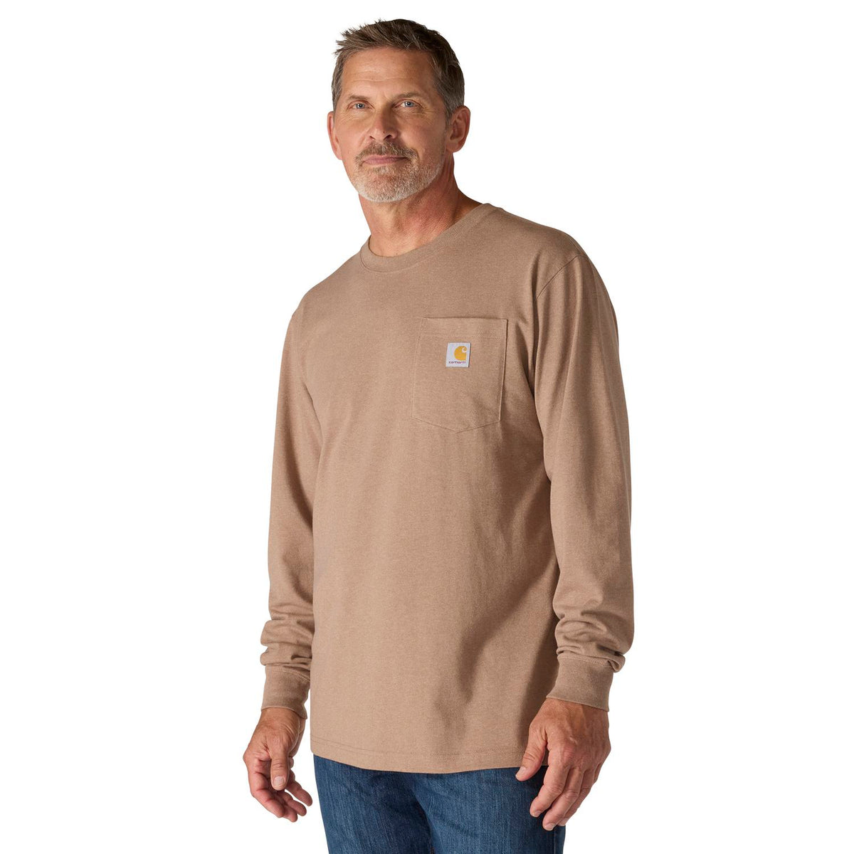 Carhartt Men's Loose Fit Heavyweight Long-Sleeve Pocket Deer Graphic T-Shirt