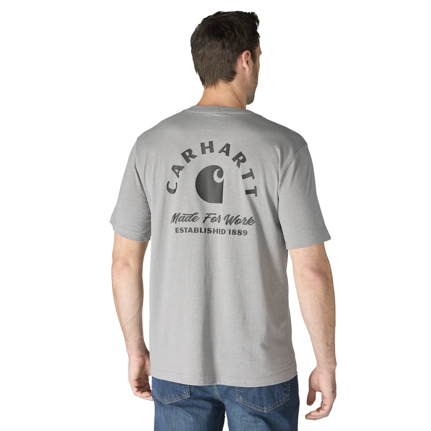 Carhartt Men's Irvine Relaxed Work T-Shirt T-Shirts Carhartt Weathered Ash Heather 2XL Reg